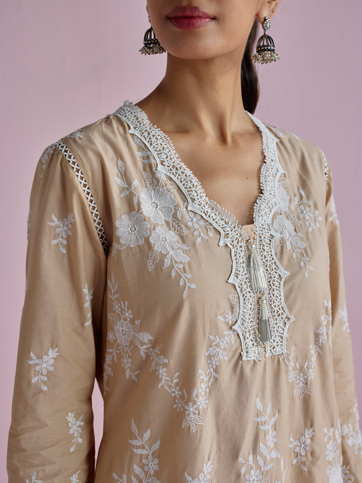 Atrai Supima Cotton Beige Kurta Set