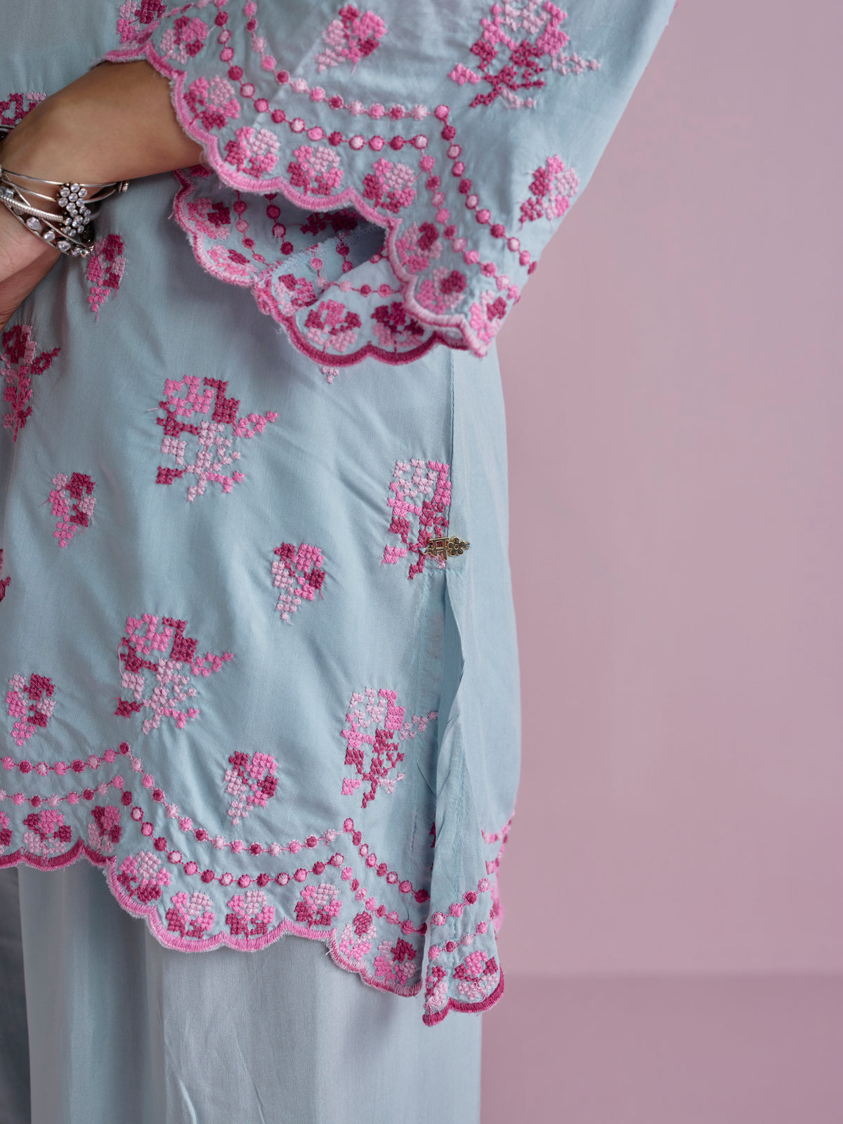 Aviya Supima Cotton Blue Kurta Set