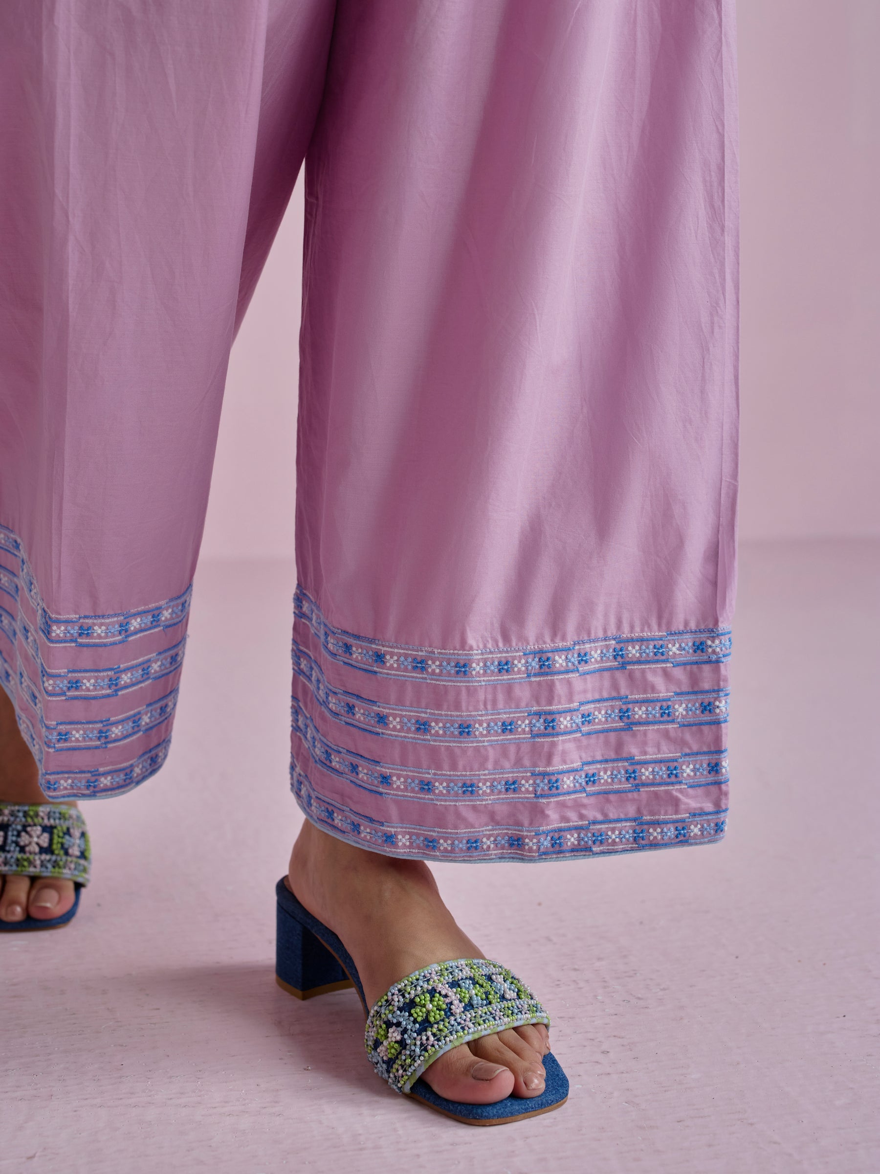 Aviya Supima Cotton Lilac Kurta With Farshi Salwar