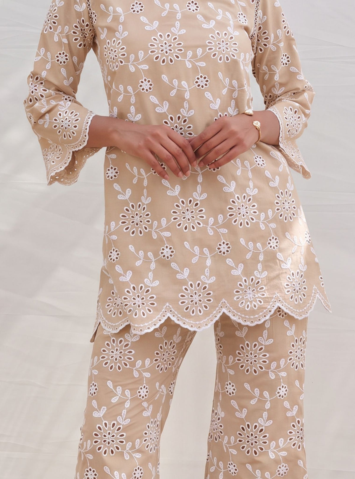 Myrtle Supima Cotton Beige Co-ord Set