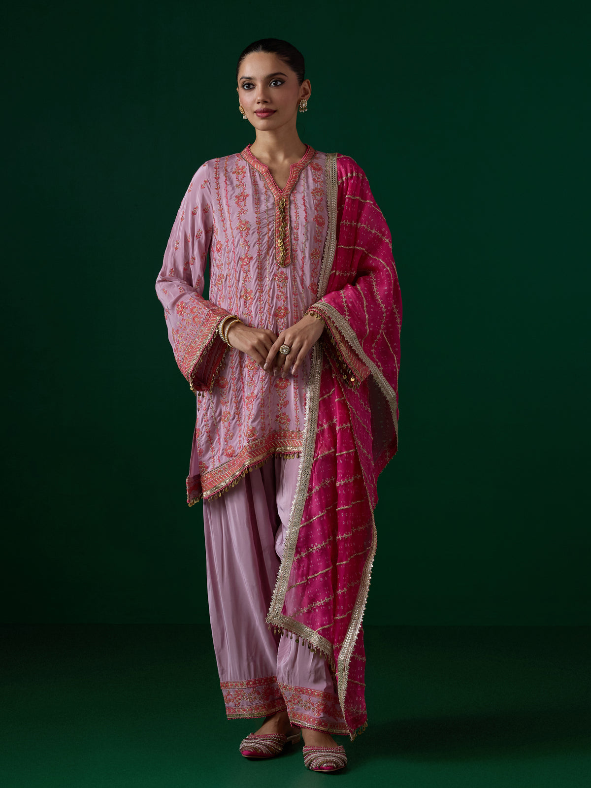 Pralika Crepe Lilac Kurta Set