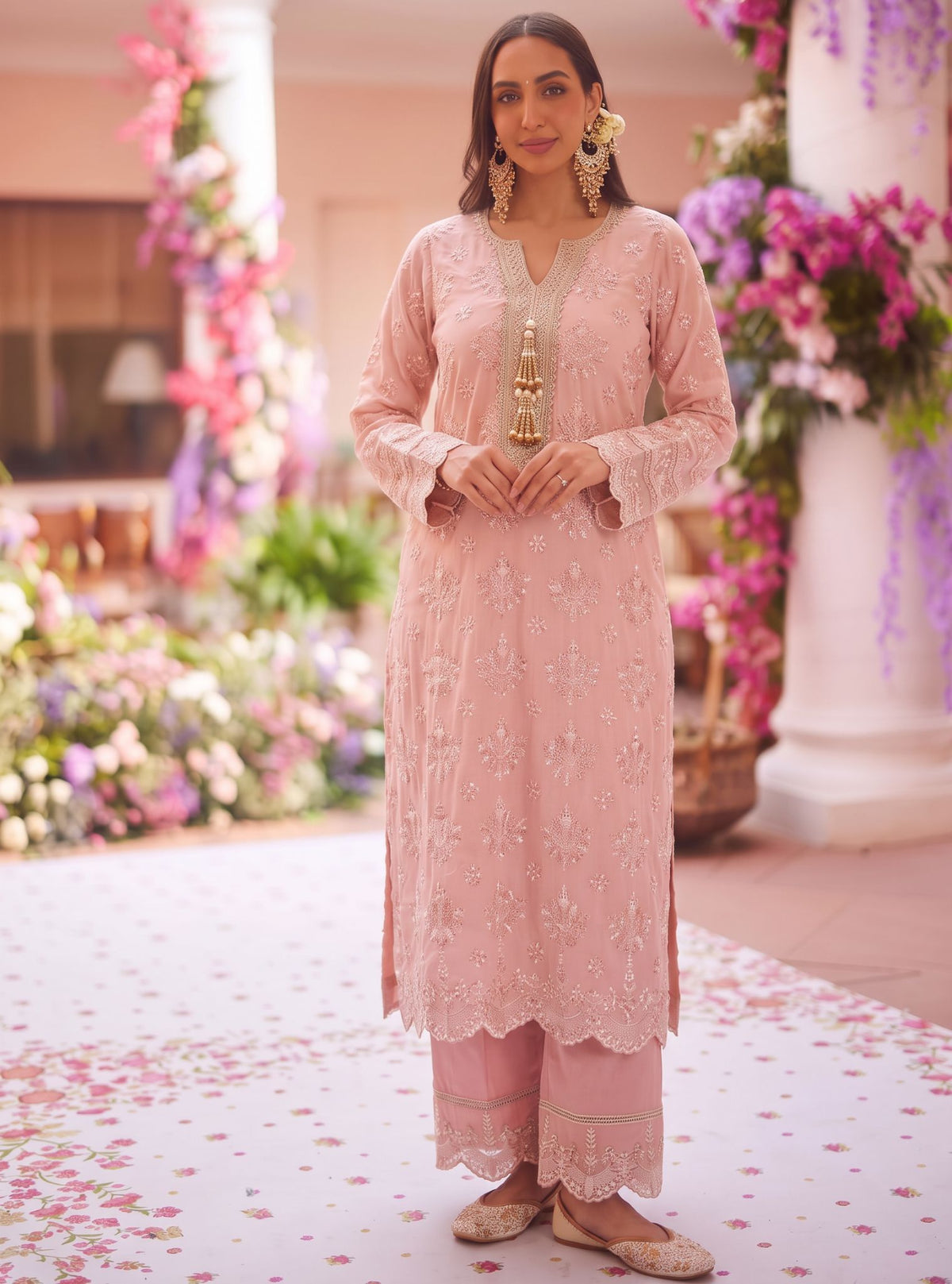Amie Supima Cotton Pink Kurta Set