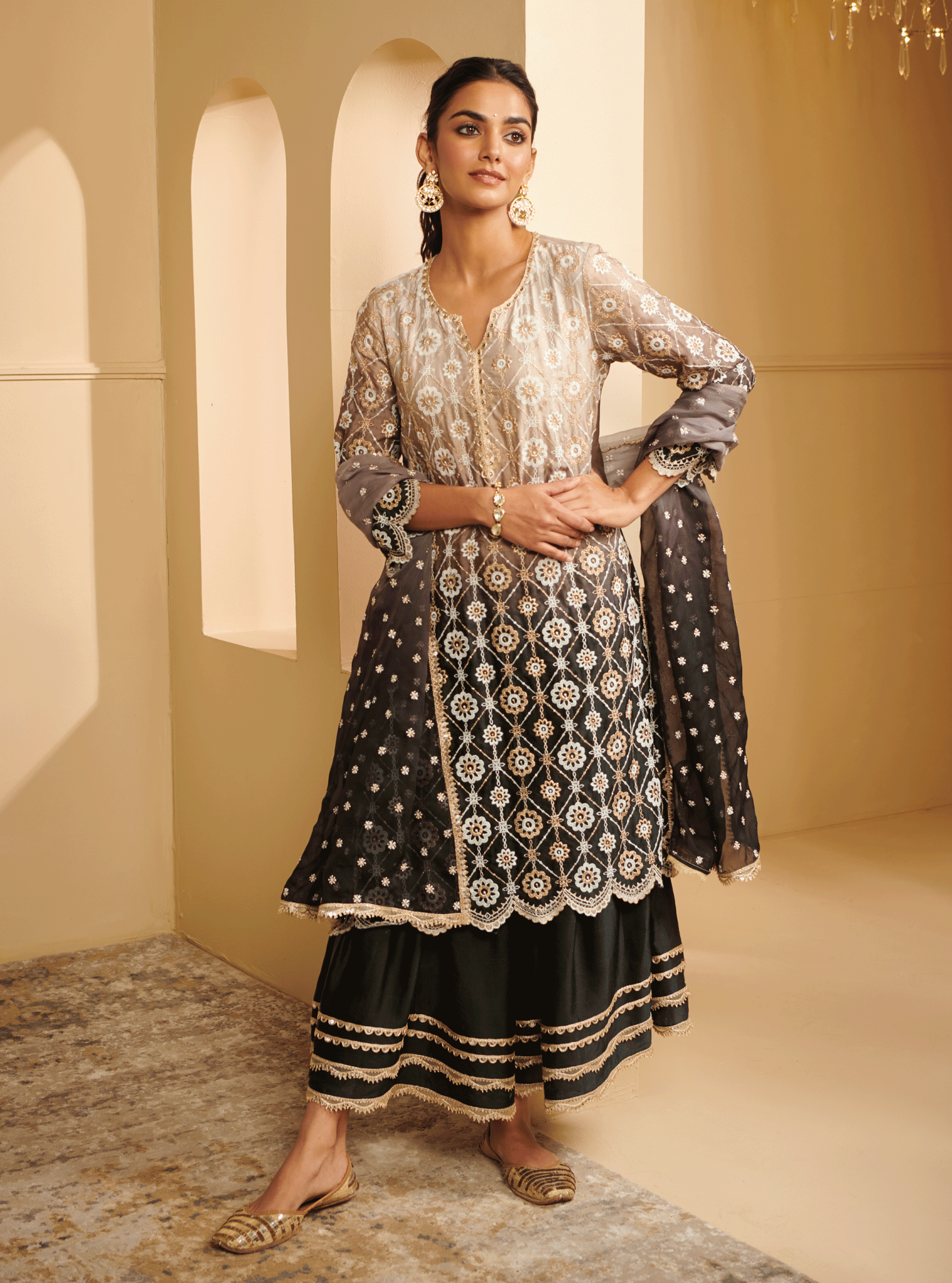 Mulmul Cotton Enya Black Dupatta