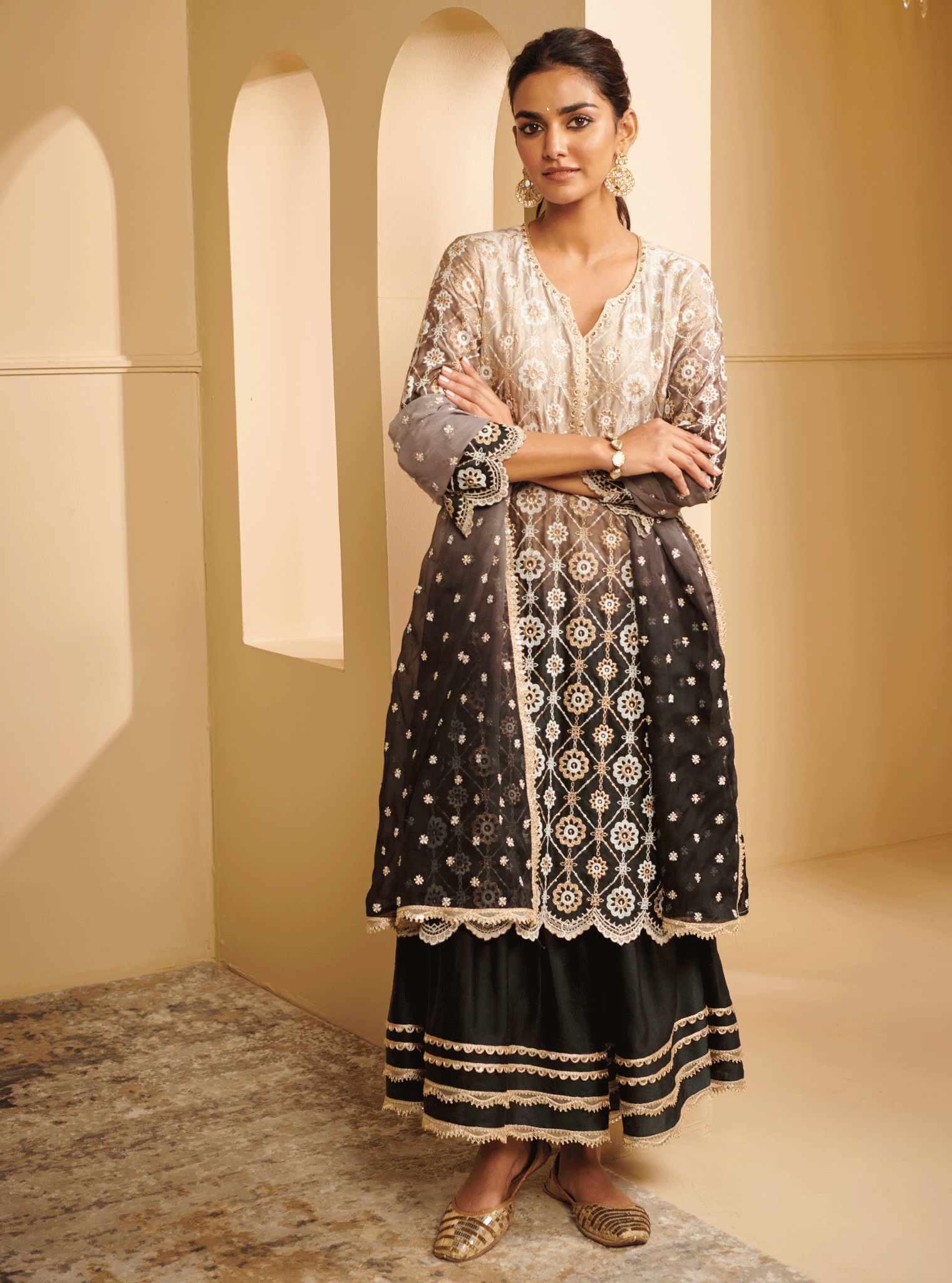 Mulmul Cotton Enya Black Dupatta