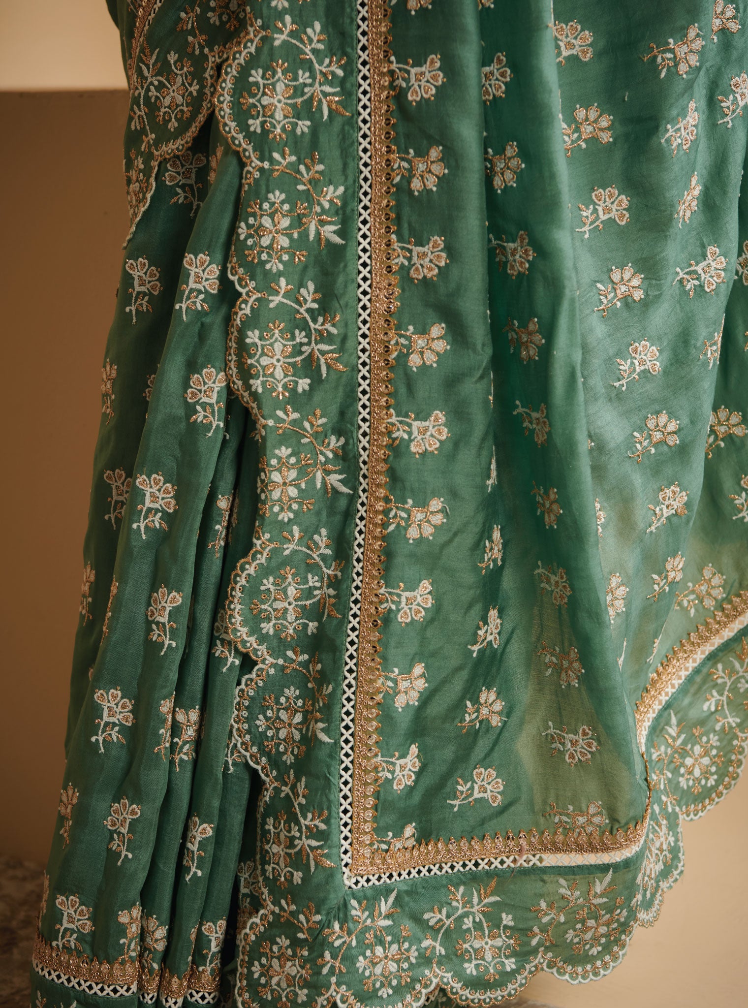 Mulmul Silk Nirvana Teal Saree