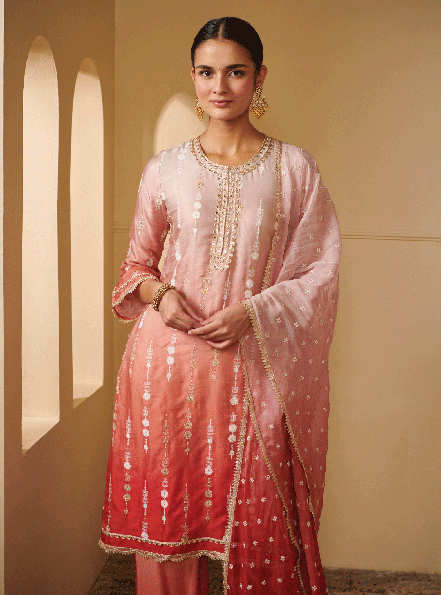 Mulmul Cotton Enya Pink Dupatta