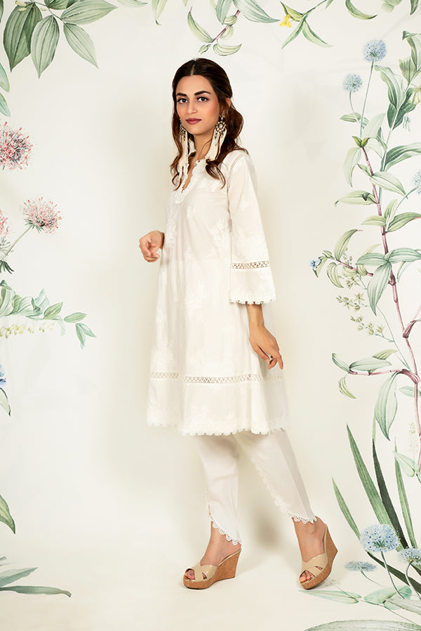 Sunflower White Kurta Set
