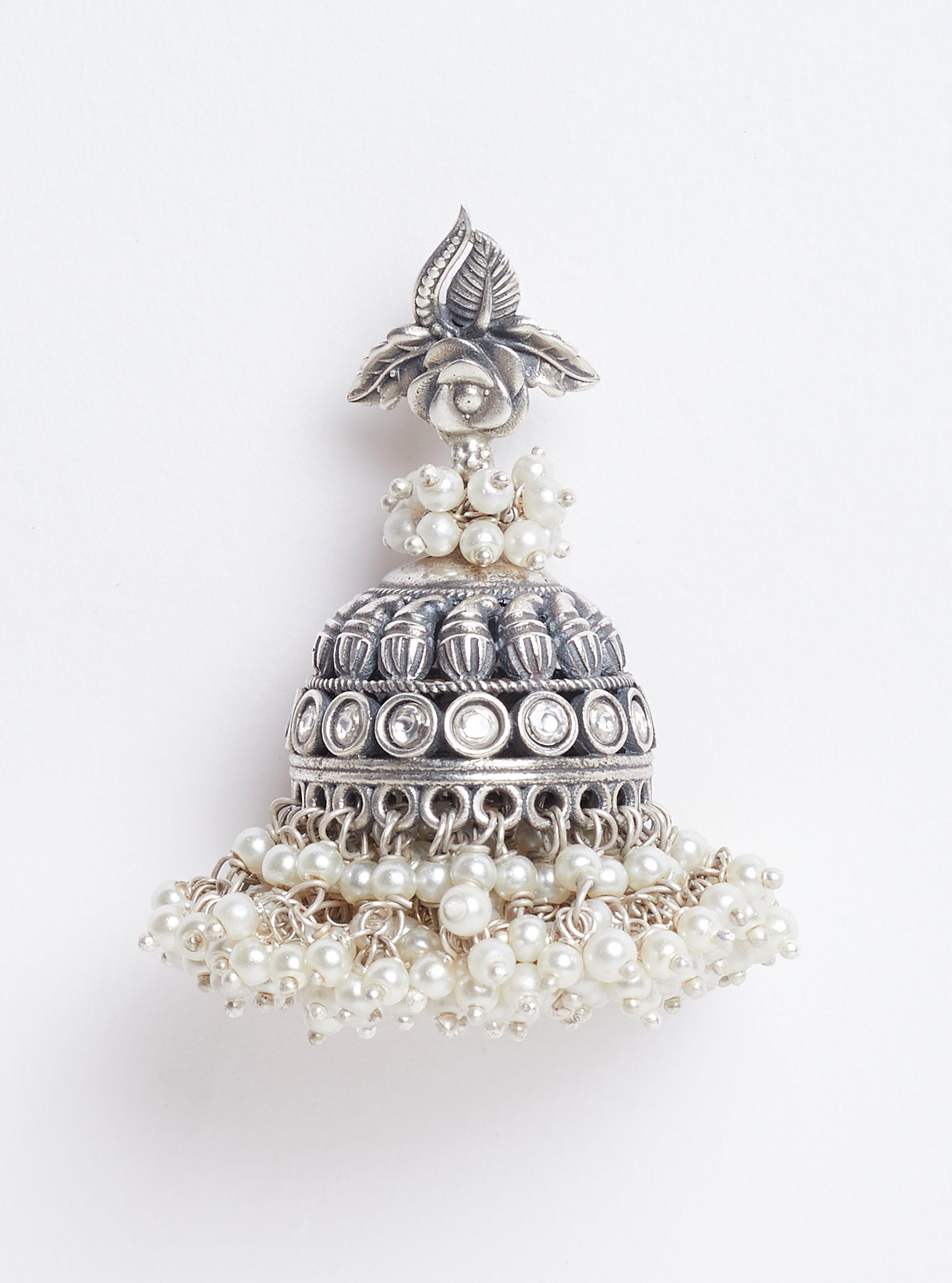 Crystal Rose Dome Jhumka