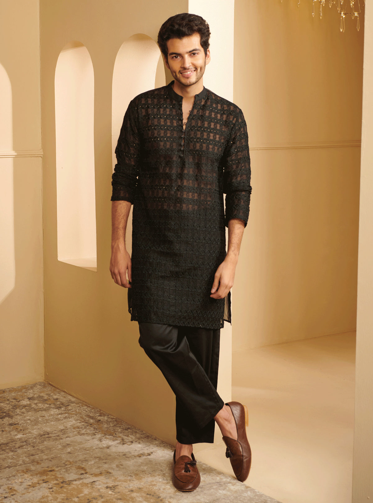 Black Kurta With Loafers Kurta With Loafers Loafers With Kurta