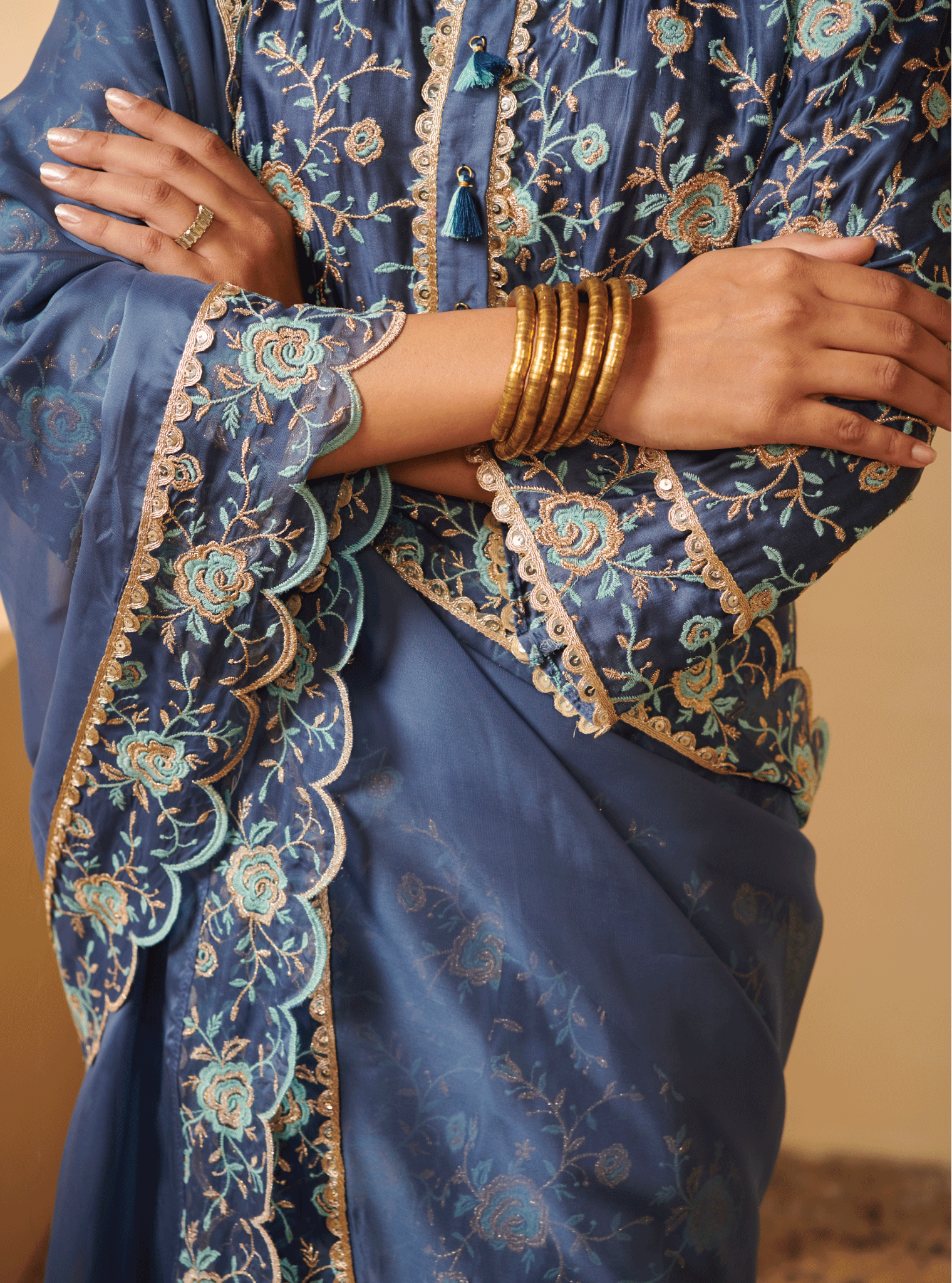 Mulmul Amnaya Blue dupatta