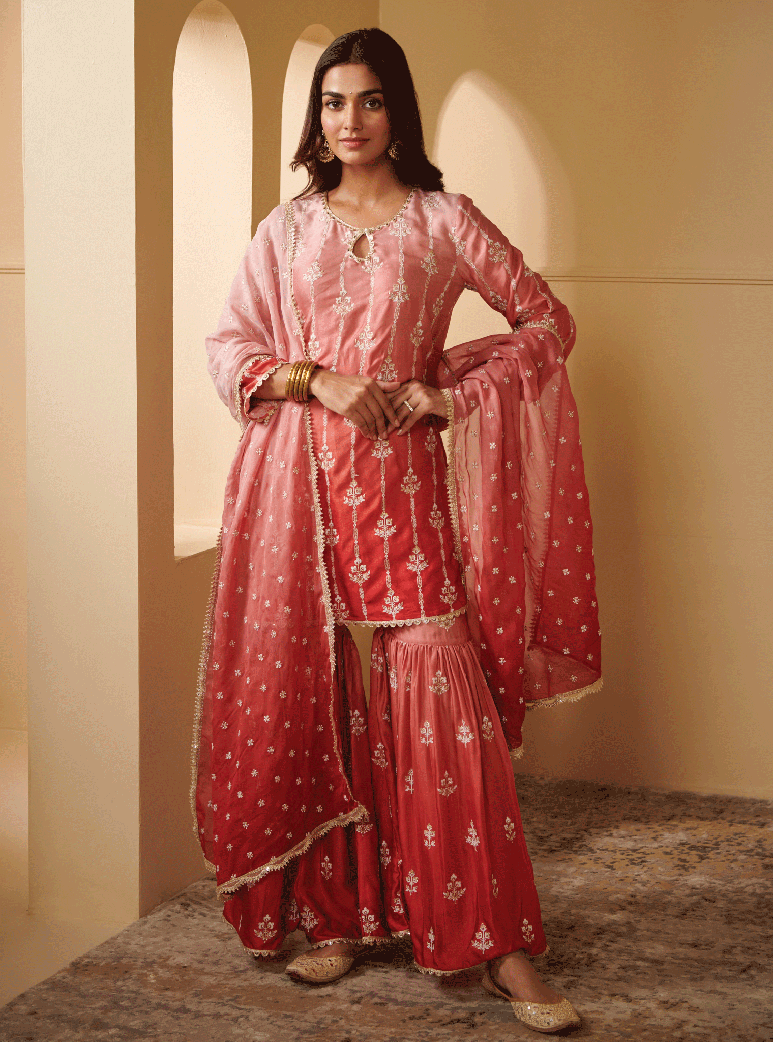 Mulmul Cotton Enya Pink Dupatta