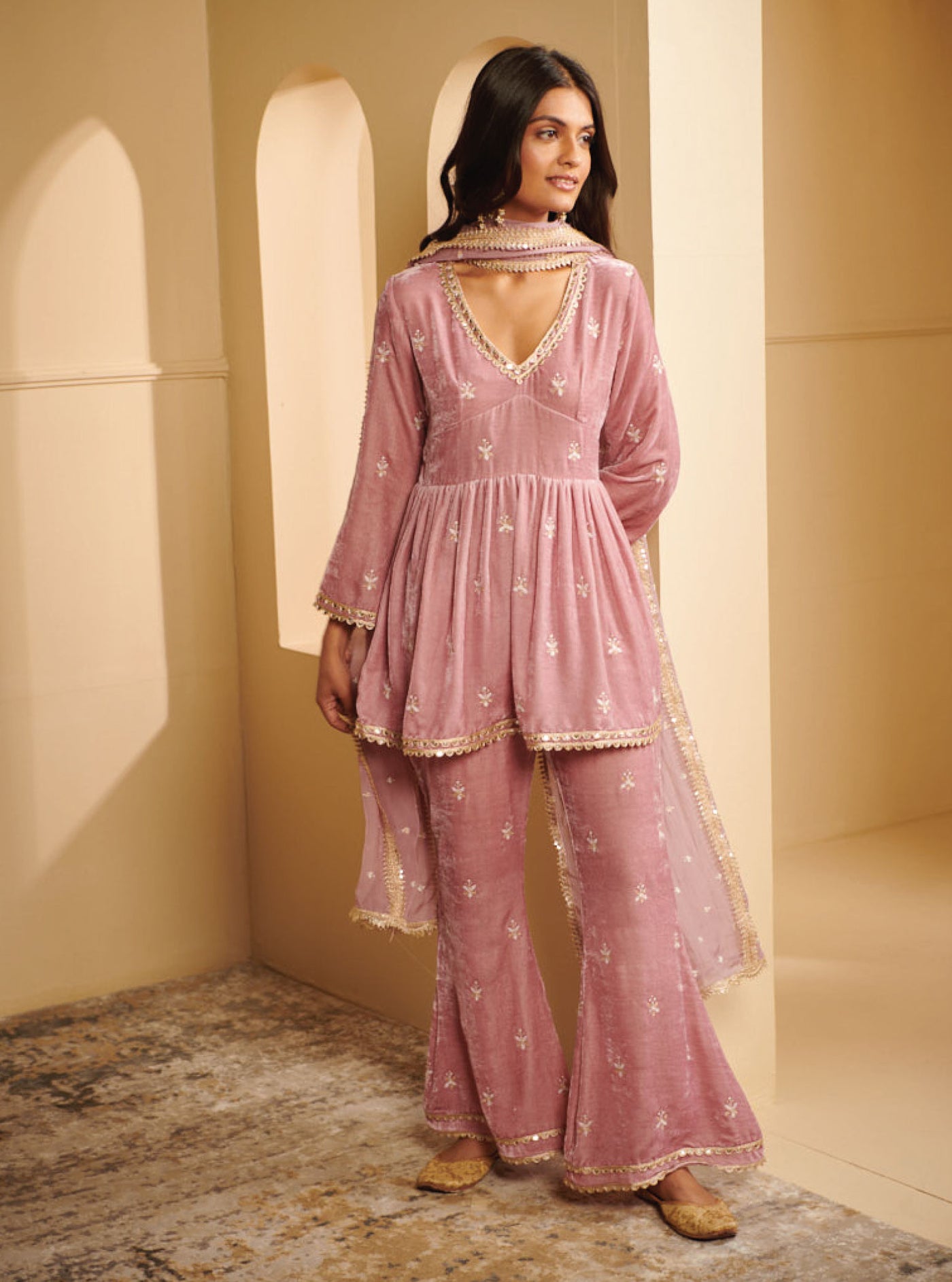 Mulmul Supima Cotton Love Song Lilac Kurta