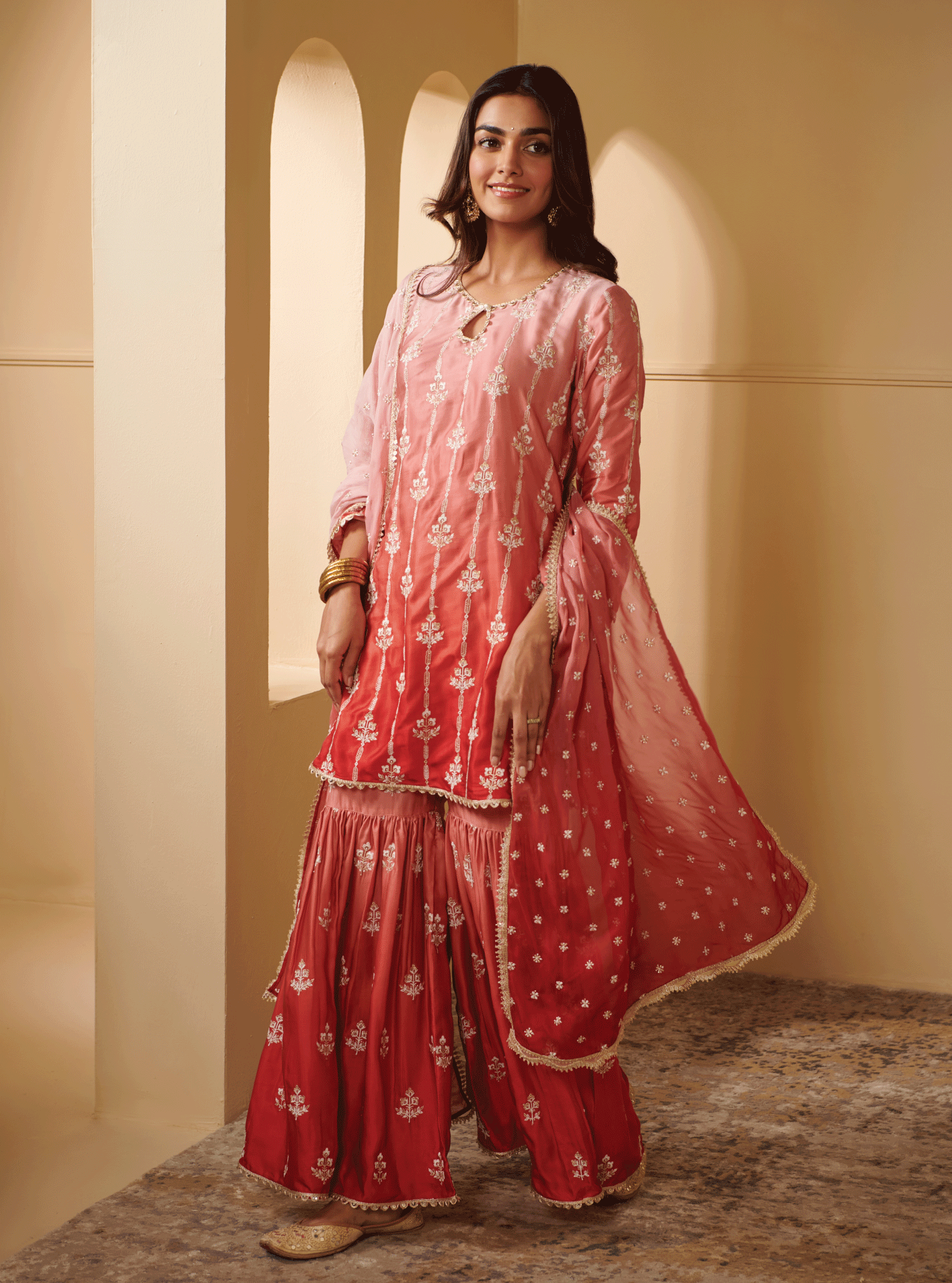 Mulmul Cotton Enya Pink Dupatta