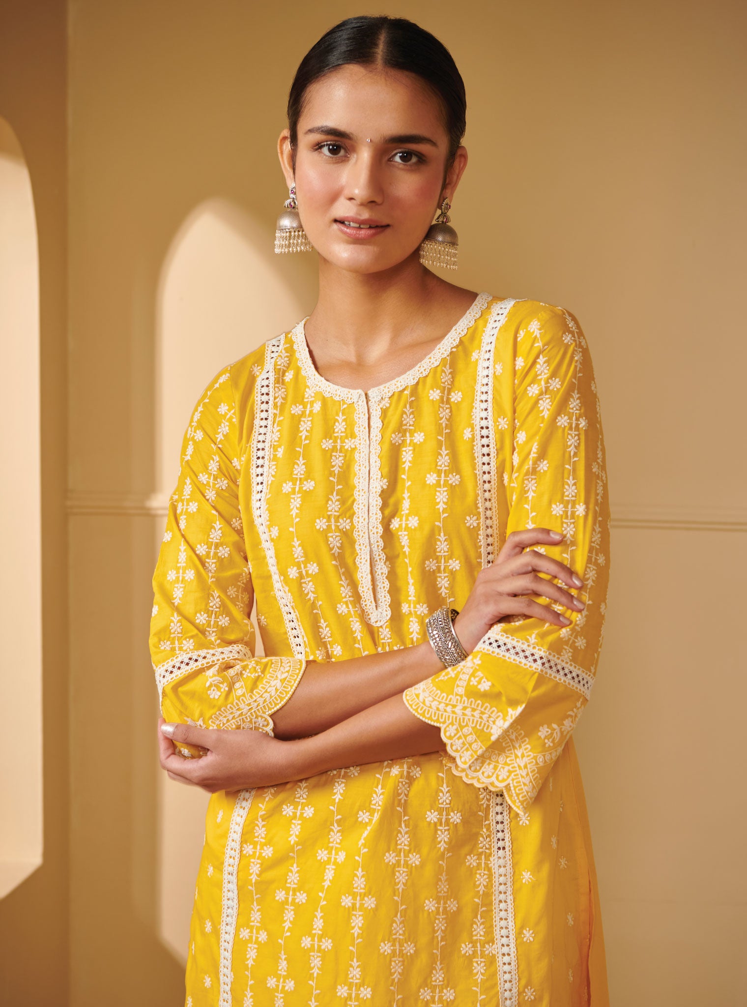 Mulmul Cotton Laiqa Mango Kurta