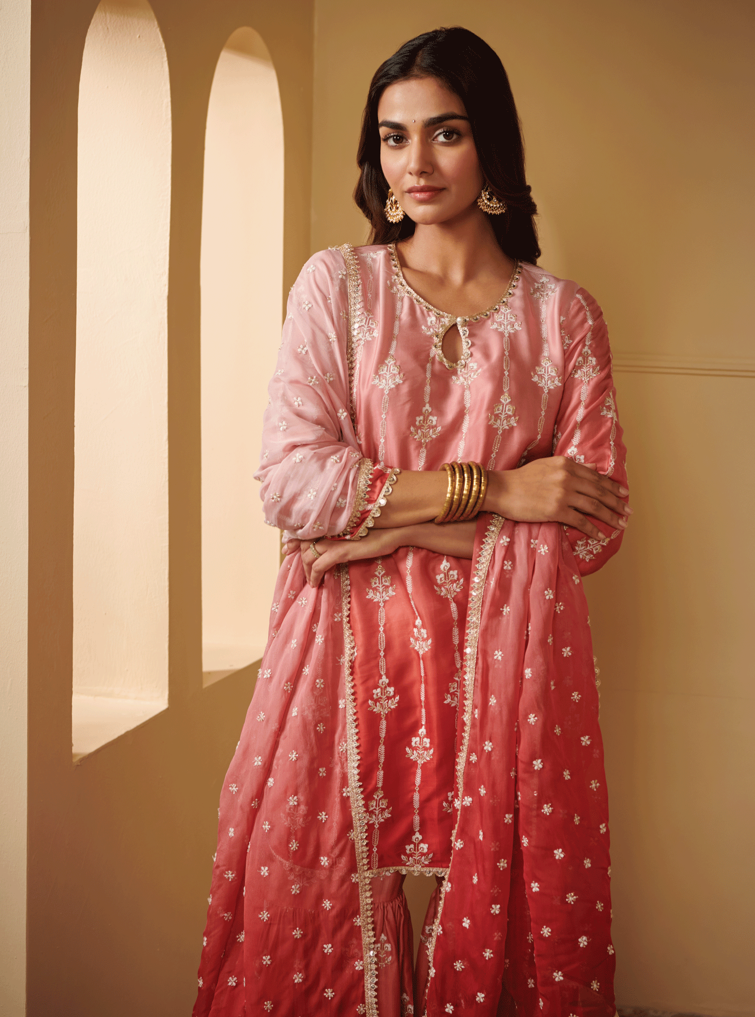 Mulmul Cotton Enya Pink Dupatta
