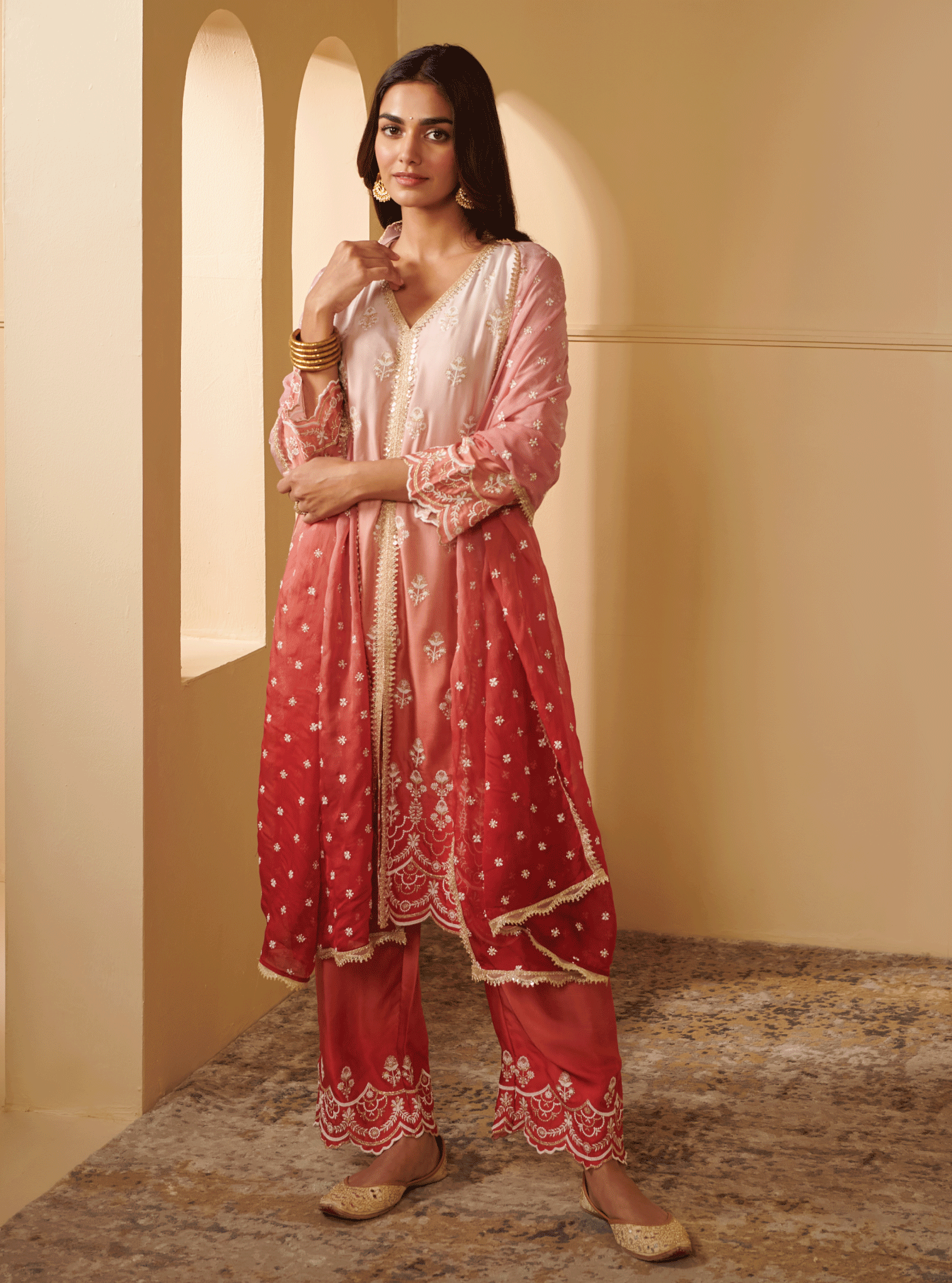 Mulmul Cotton Enya Pink Dupatta