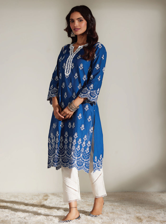 Mulmul Supima Cotton Diagonal Pintuck White Pant main image 0