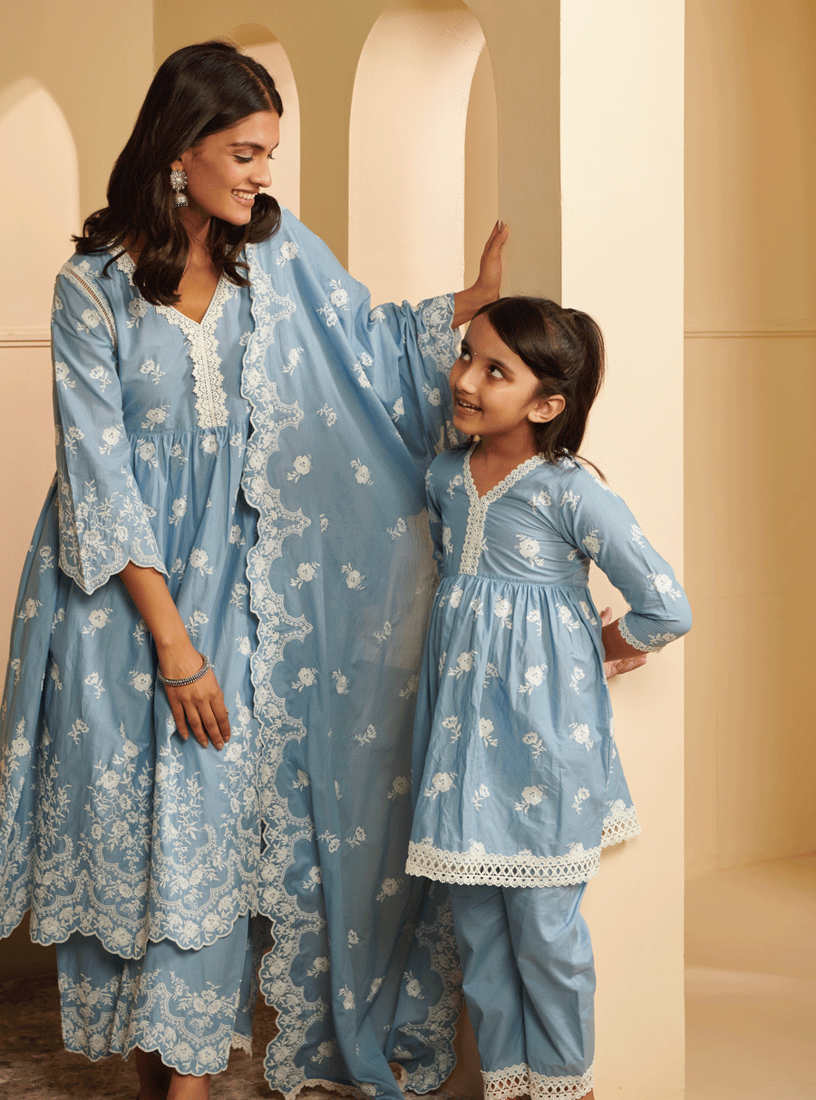 Zuari Supima Cotton Yellow Kurta Set main image 1