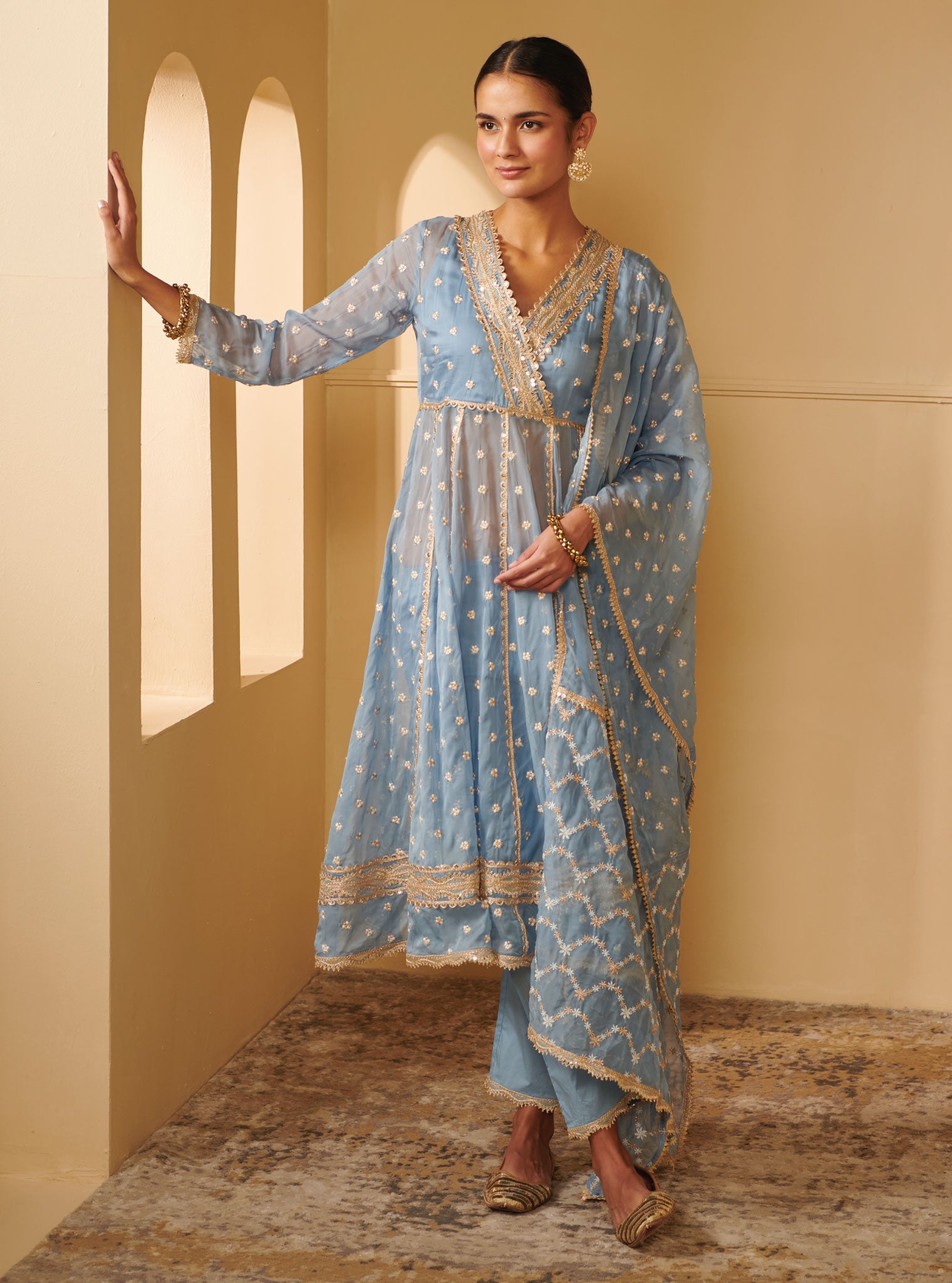 Mulmul Vitti Blue dupatta