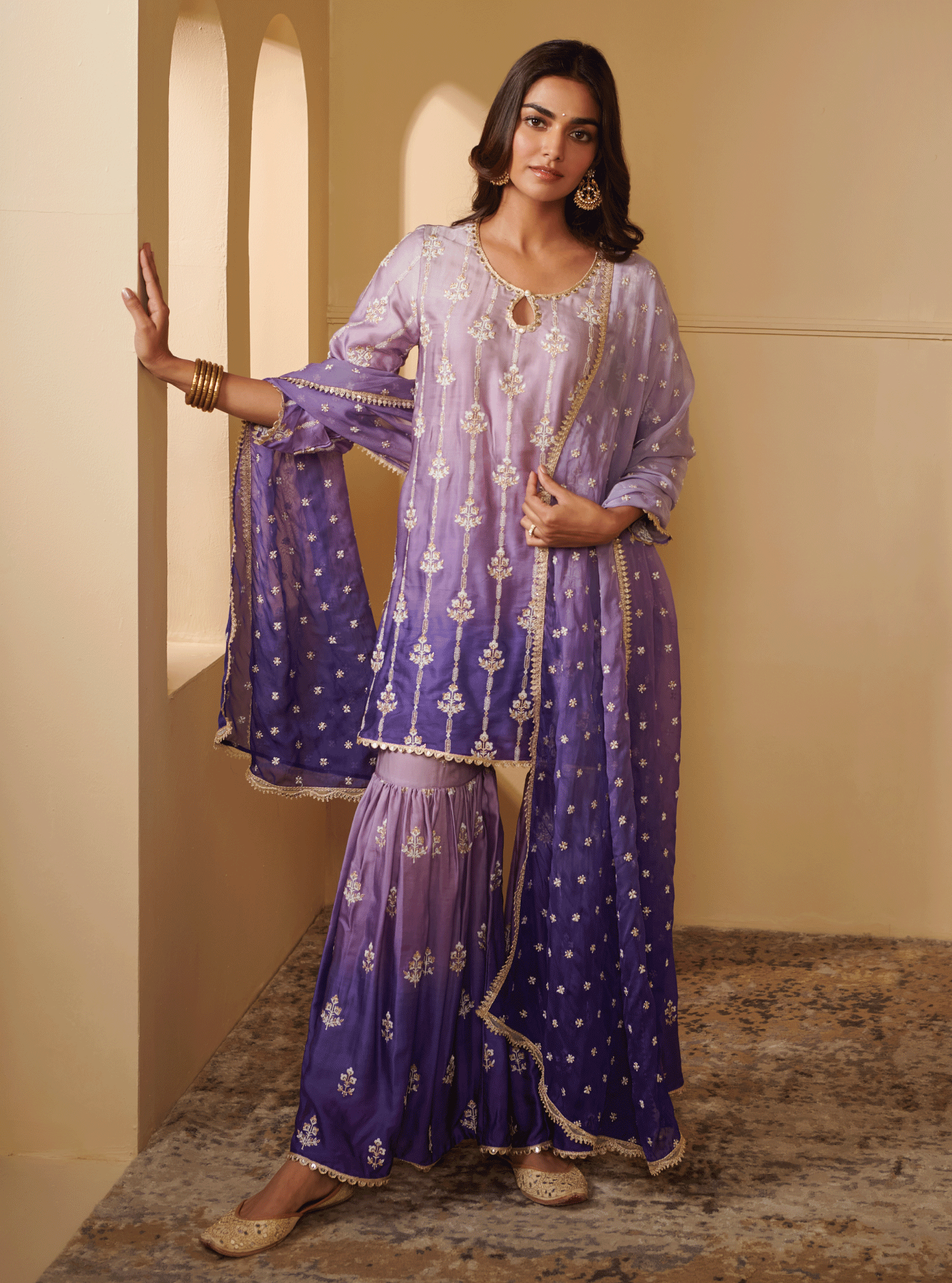 Mulmul Cotton Enya Purple Dupatta
