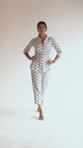 Mulmul Cotton KENZA WHITE SHIRT With KENZA WHITE PANT