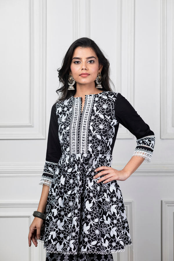 Magnolia Black Kurta with Sharara Set