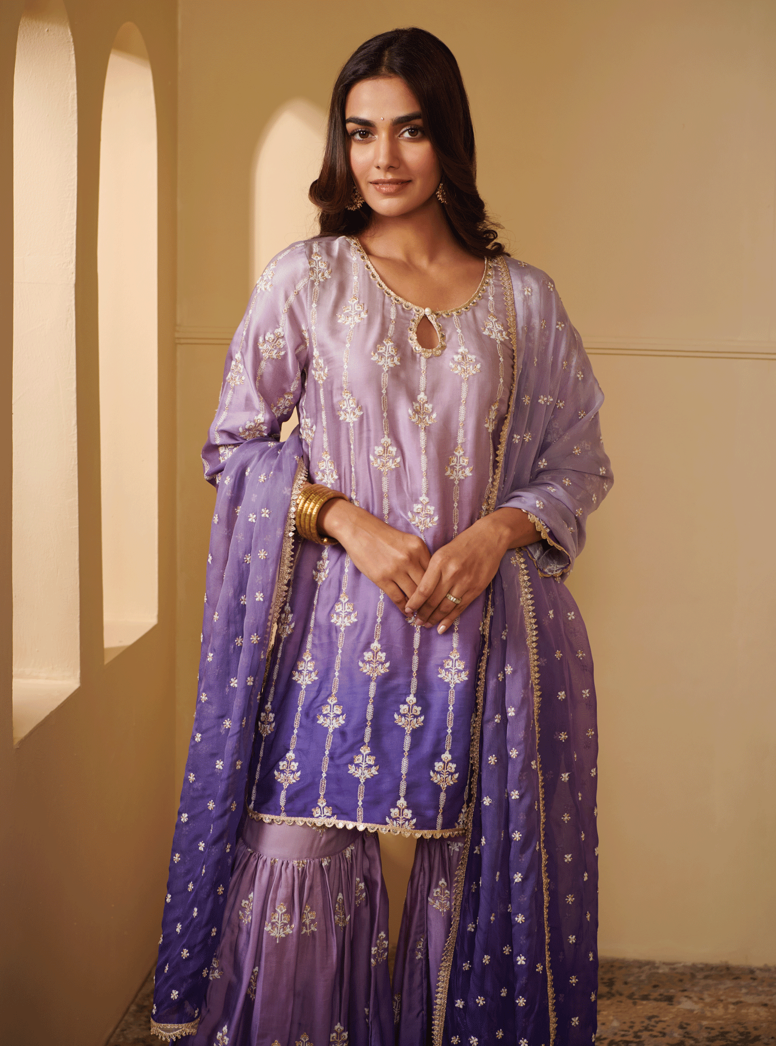 Mulmul Cotton Enya Purple Dupatta