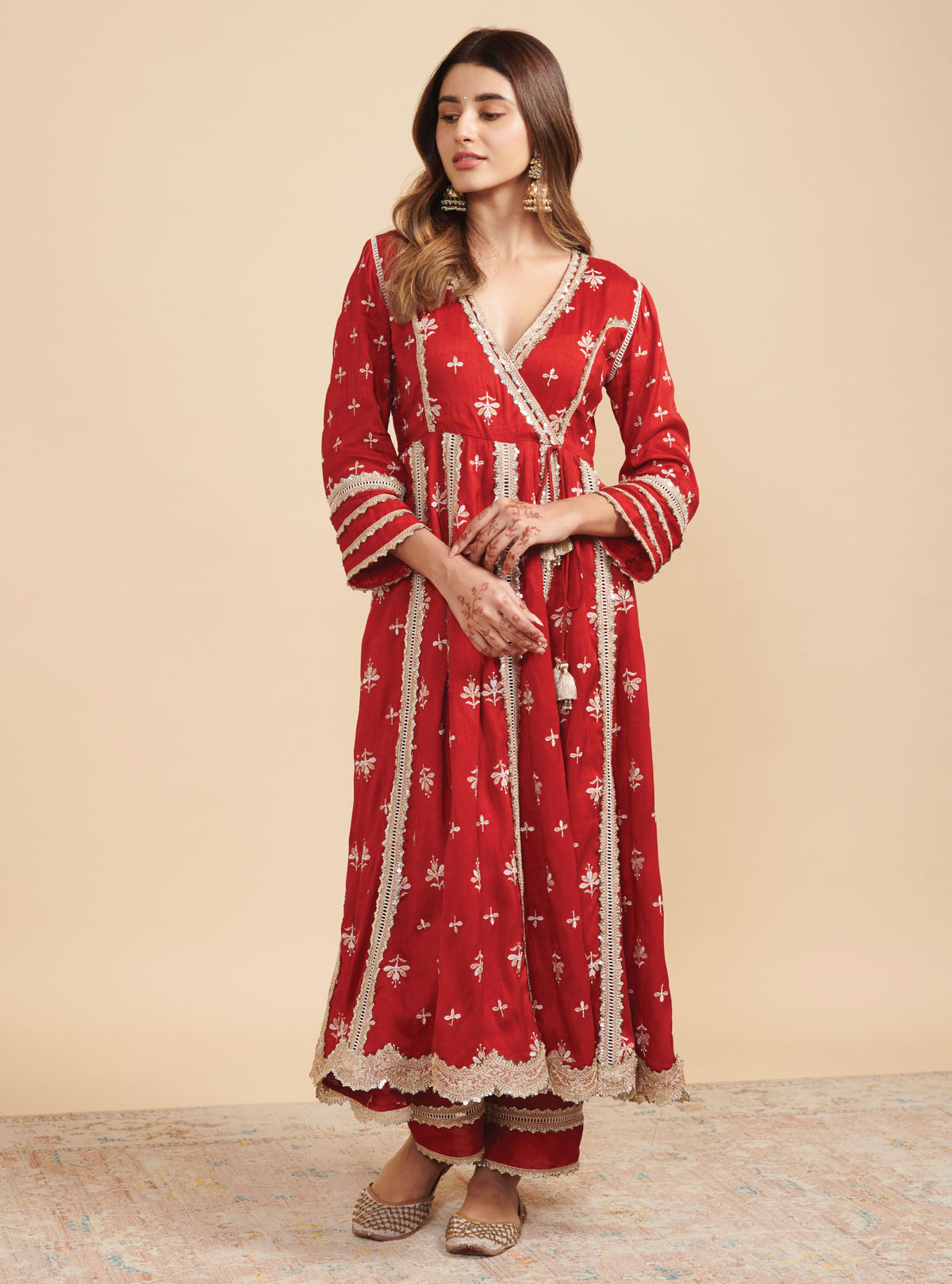 Khanak Silk Black Anarkali Kurta Set