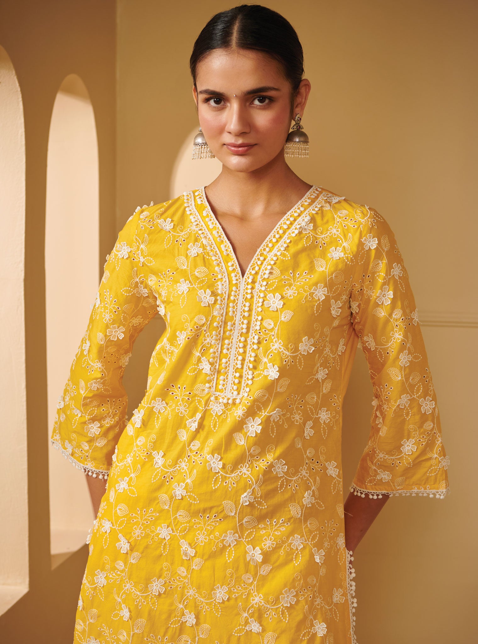 Mulmul Cotton Tahira Mango Kurta