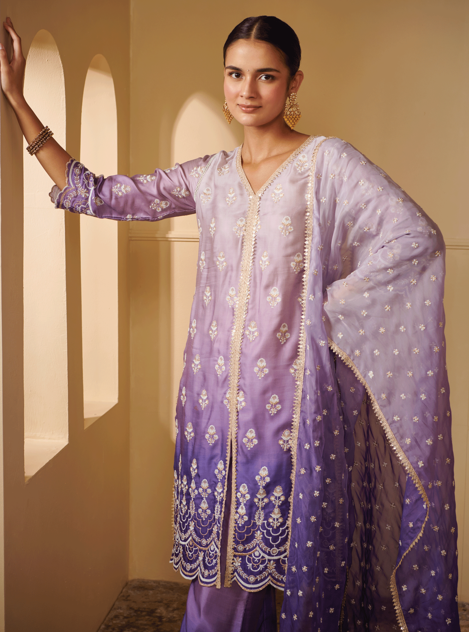 Mulmul Cotton Enya Purple Dupatta