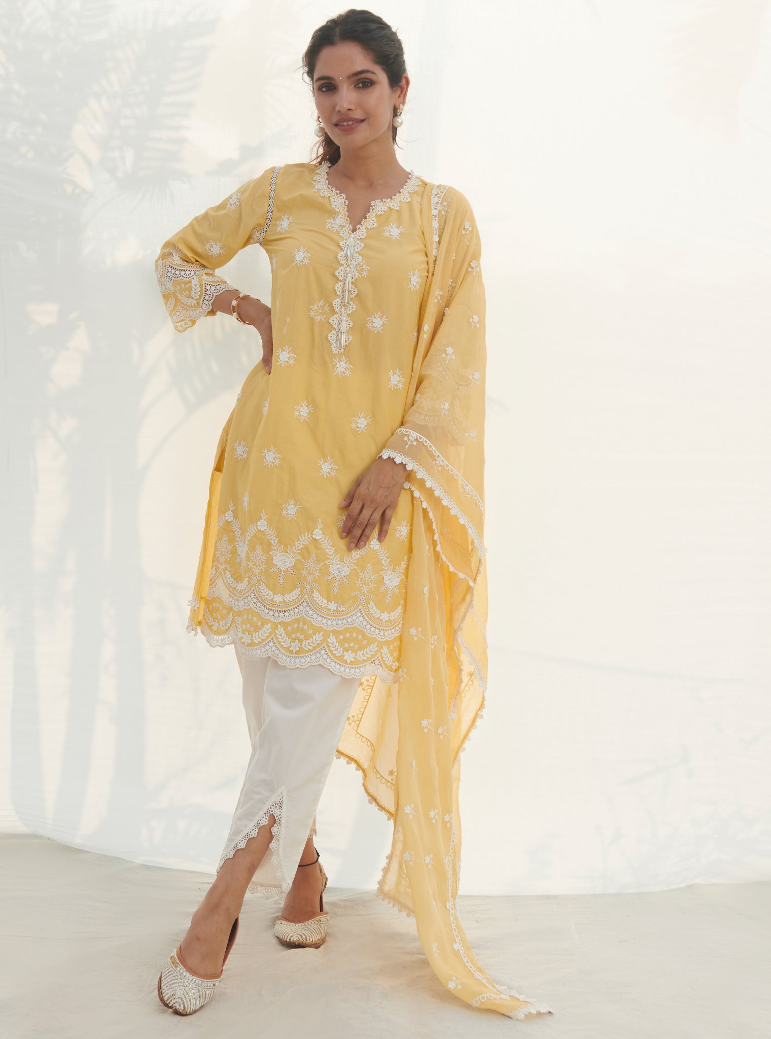 Mulmul Cotton Acoi Yellow kurta