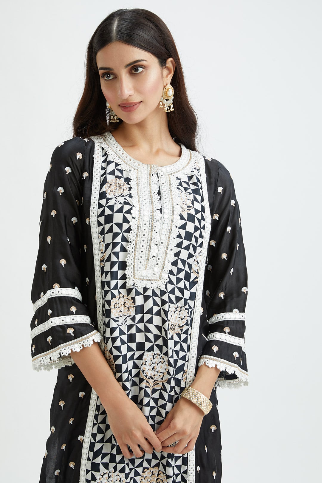Addle Black Kurta