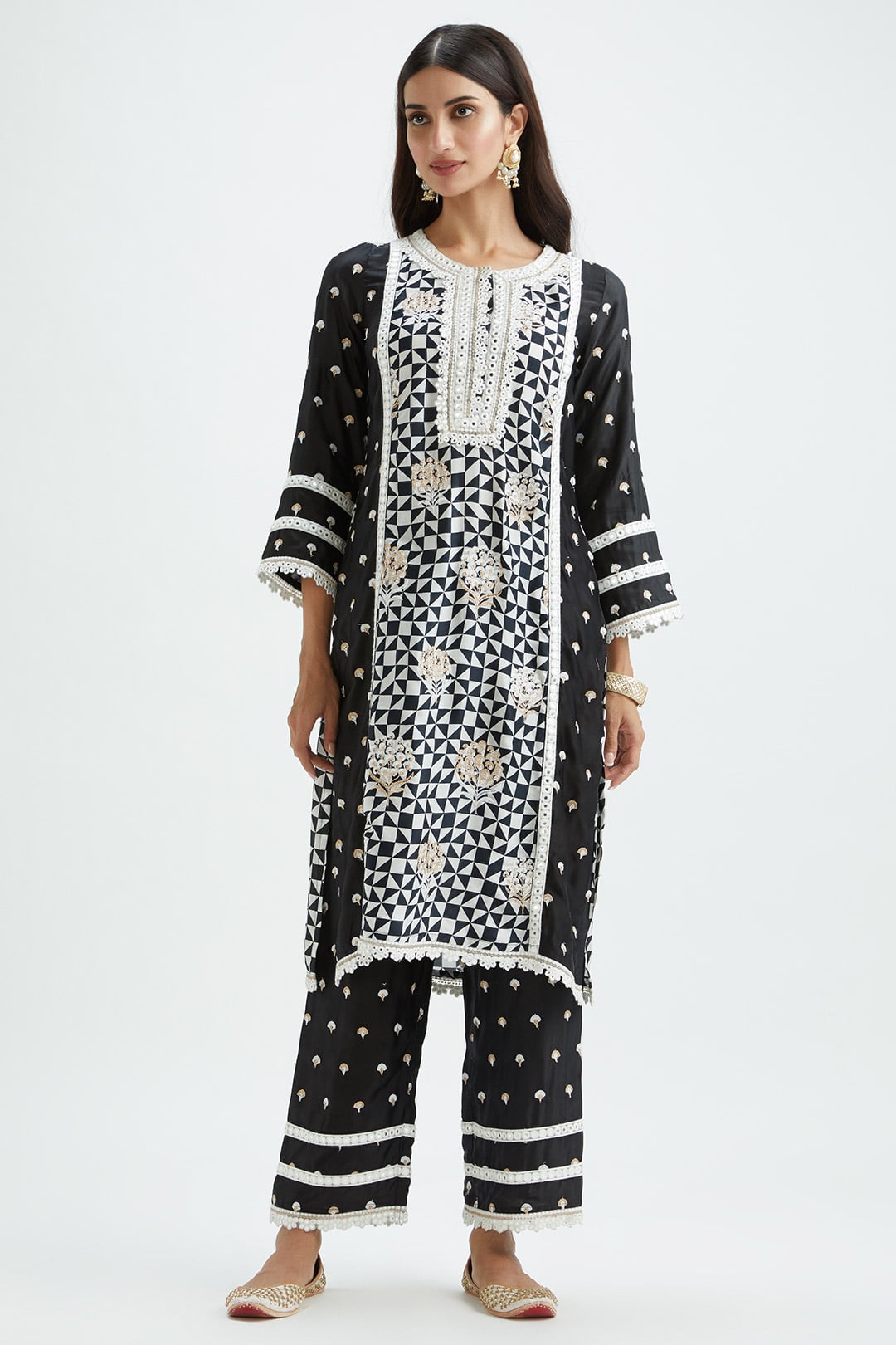 Addle Black Kurta