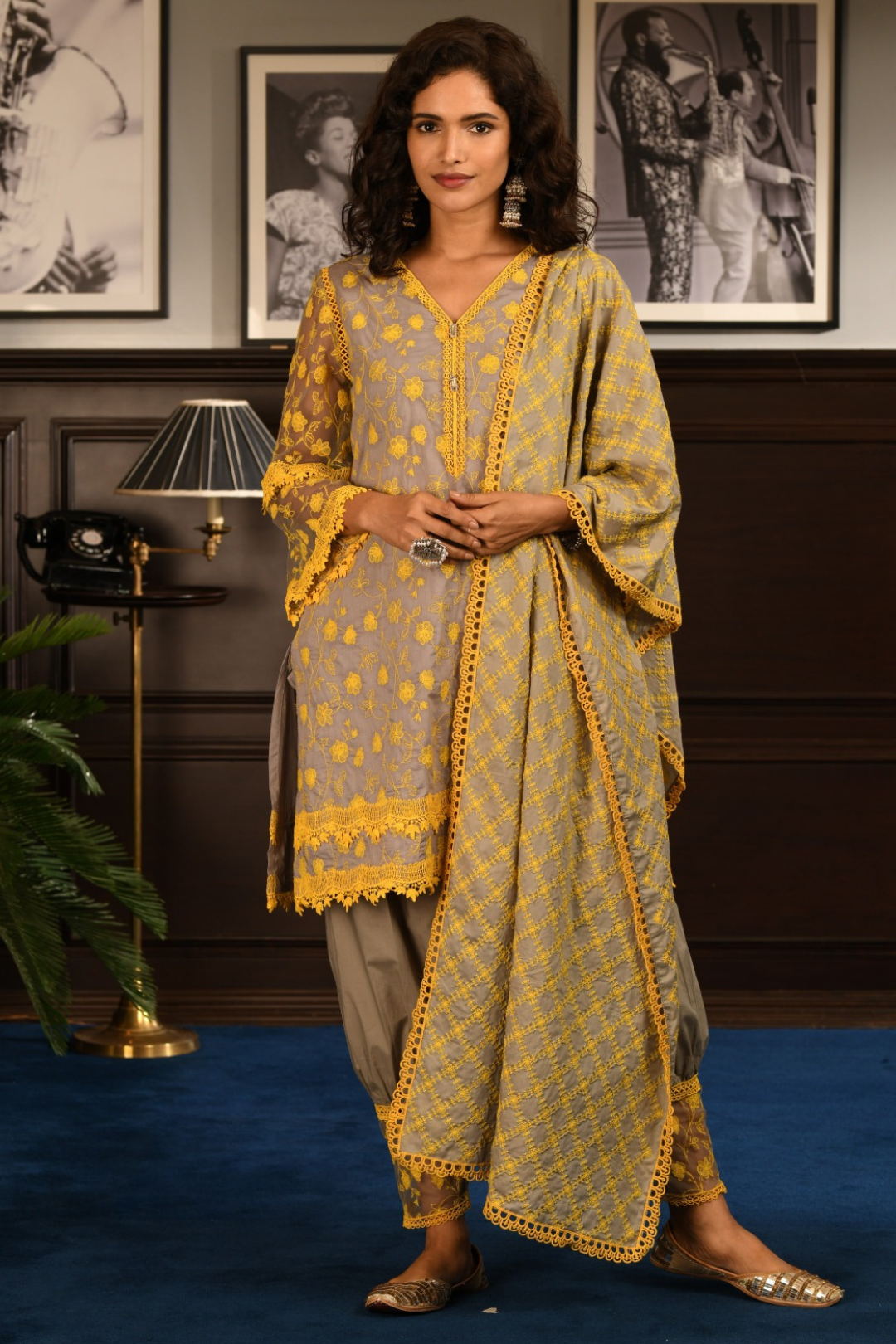 Mulmul Cotton ALEEZA Kurta With ALEEZA pyajama