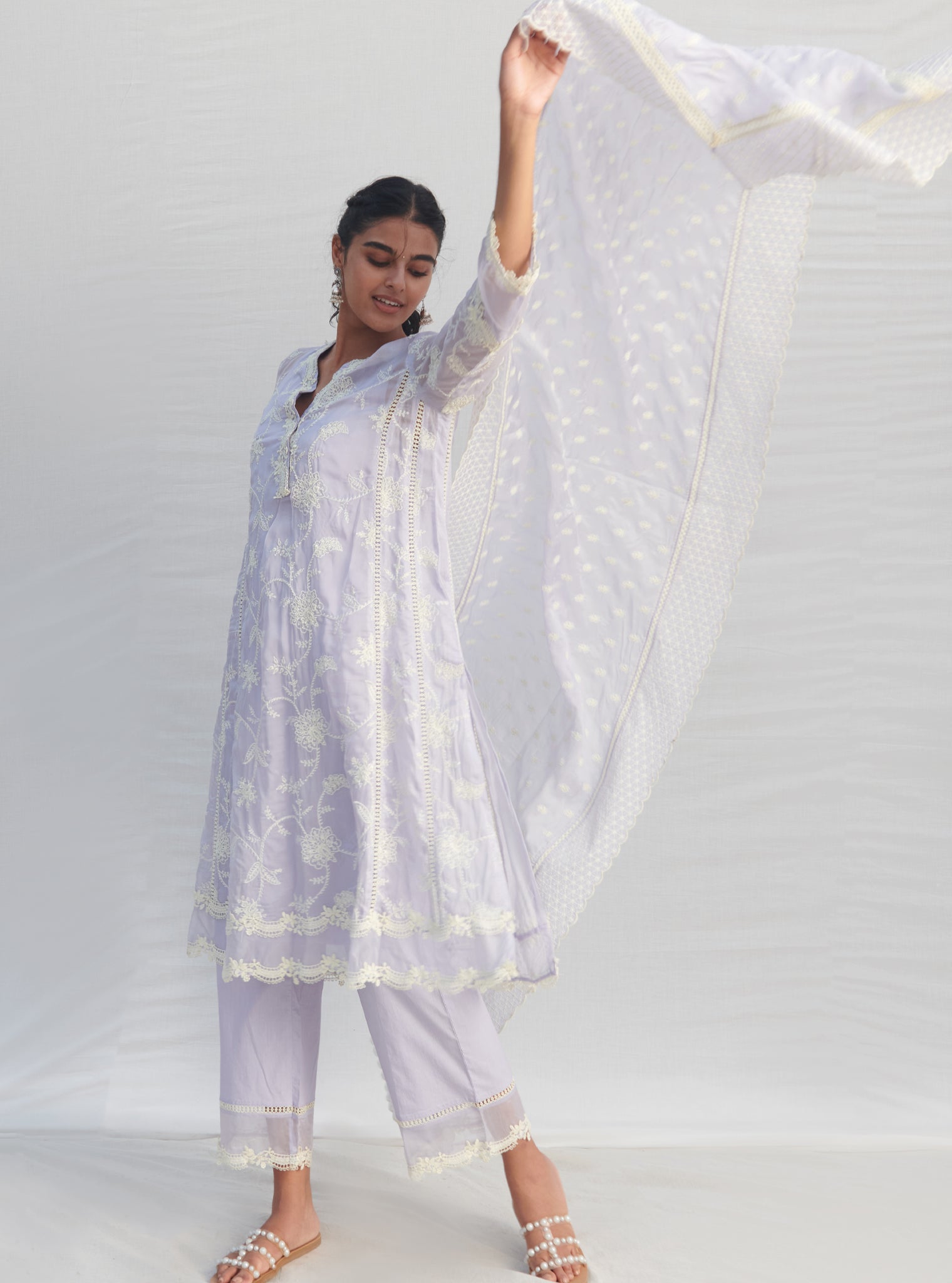 Mulmul Cotton Marcel Lilac Dupatta