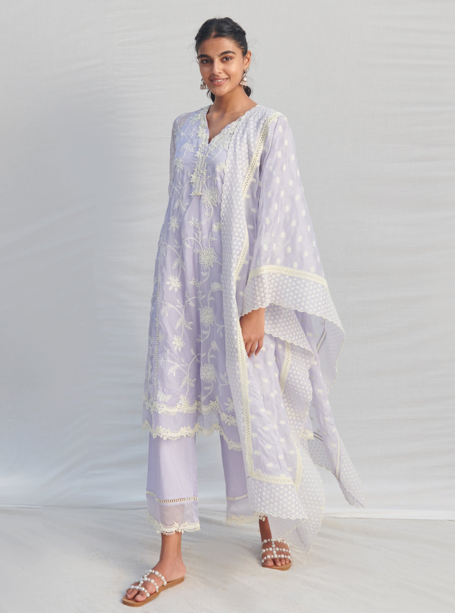Mulmul Cotton Marcel Lilac Dupatta
