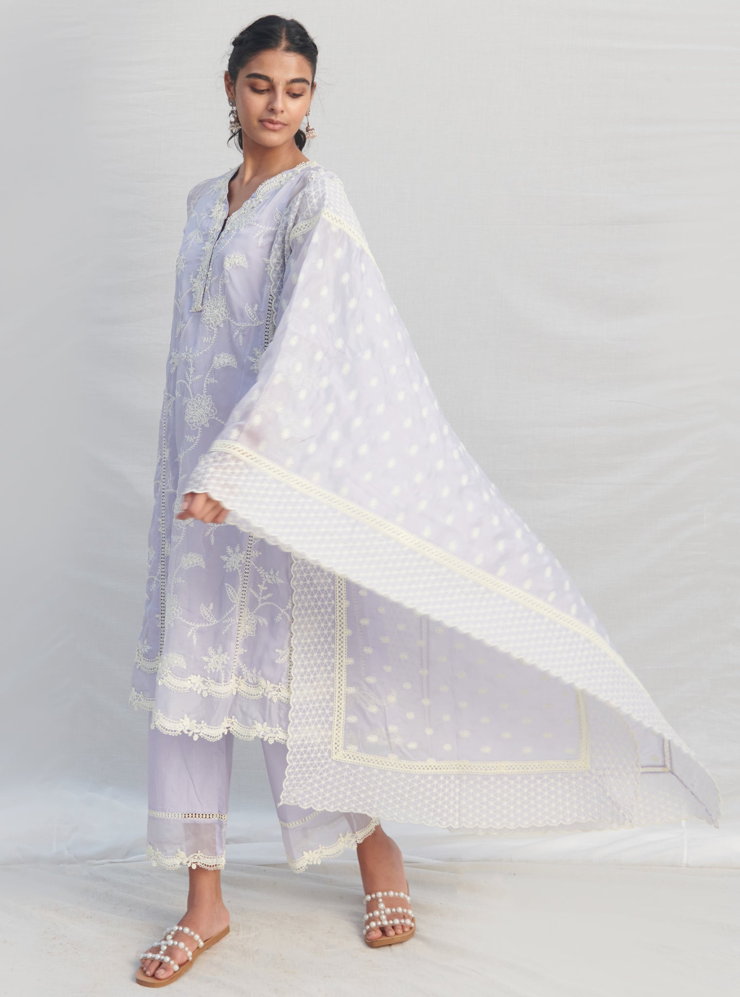 Mulmul Cotton Marcel Lilac Dupatta