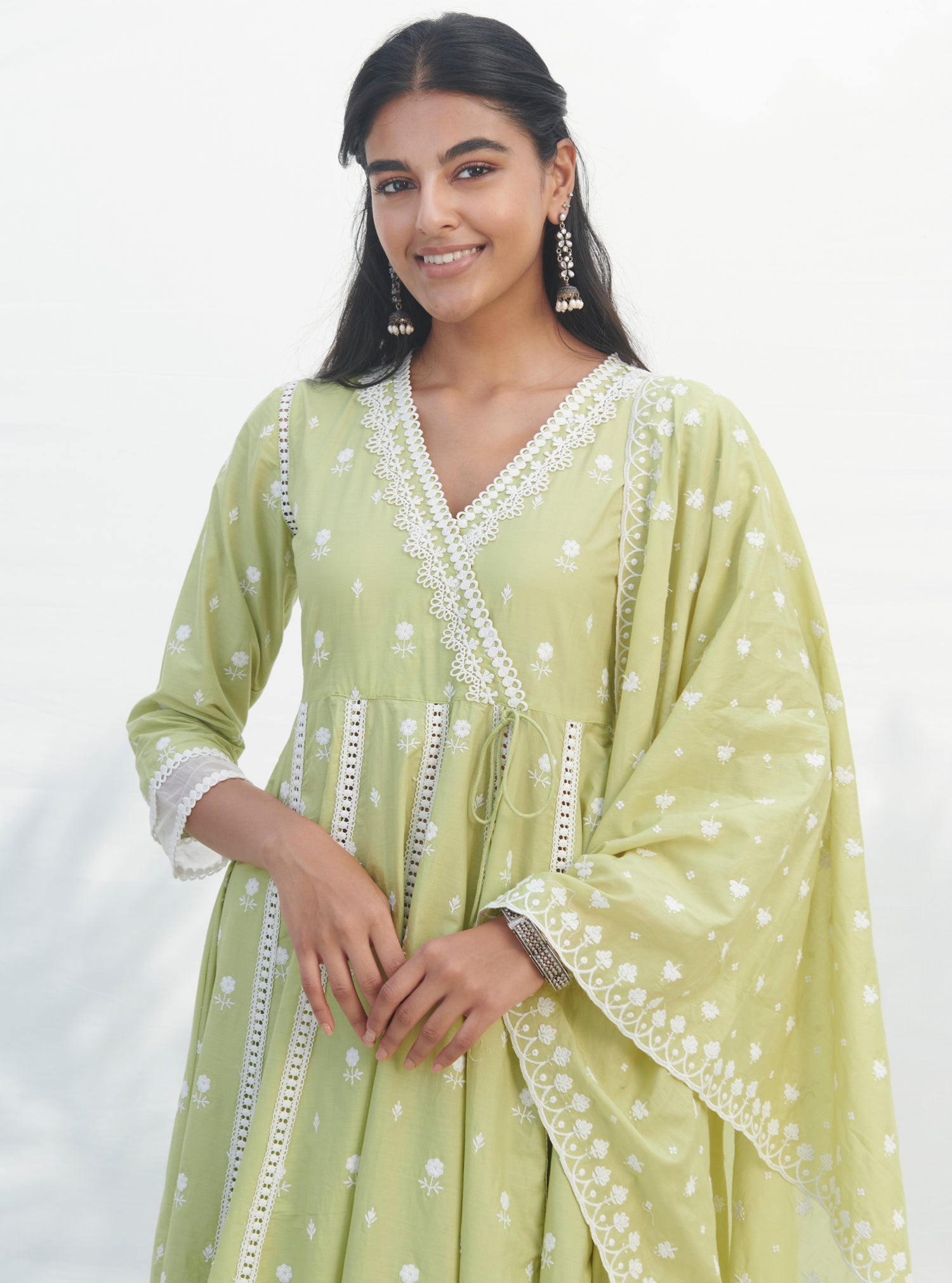 Mulmul Supima Cotton Arambol Anarkali Black kurta main image 0