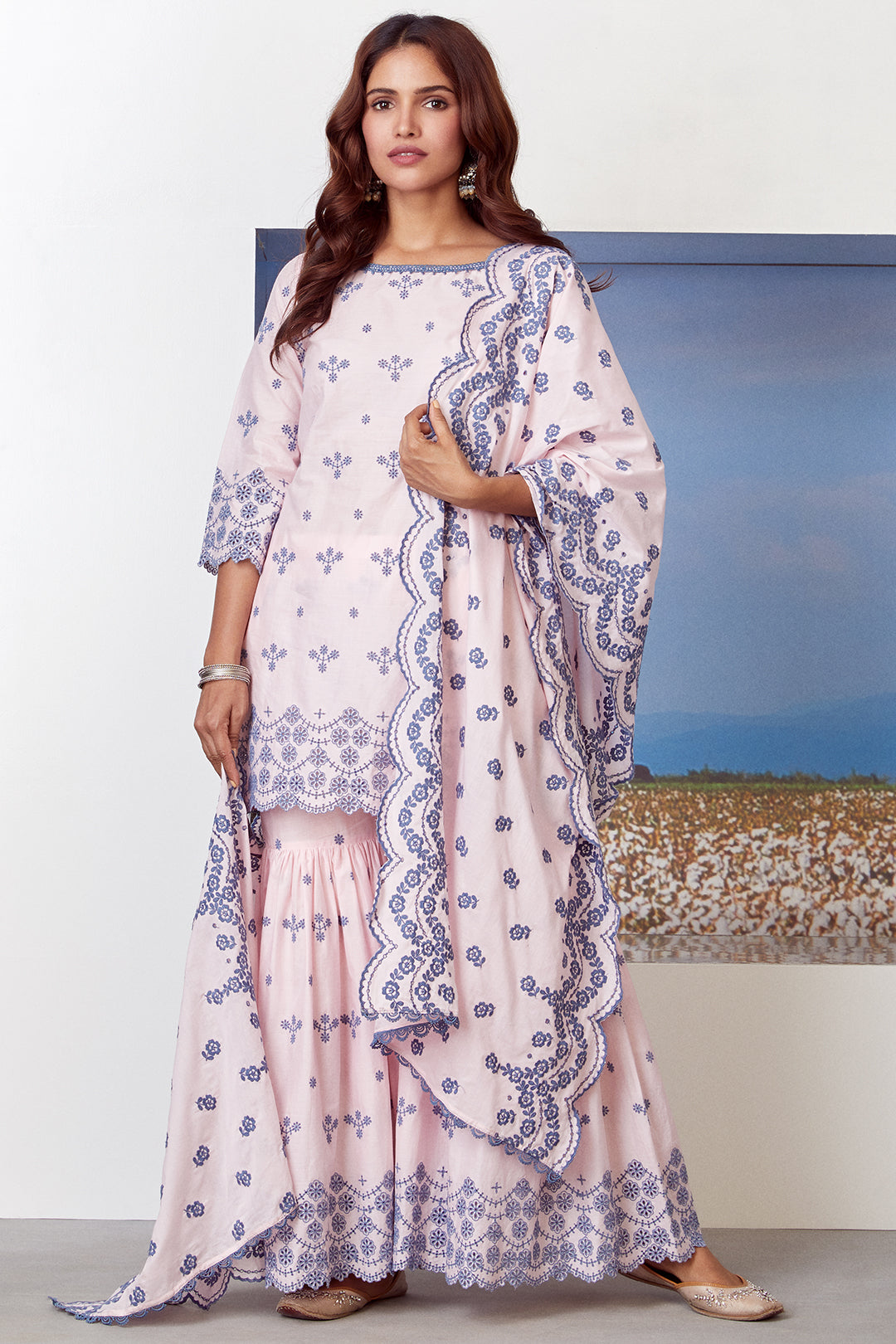 Mulmul Cotton Ashberry Pink Kurta