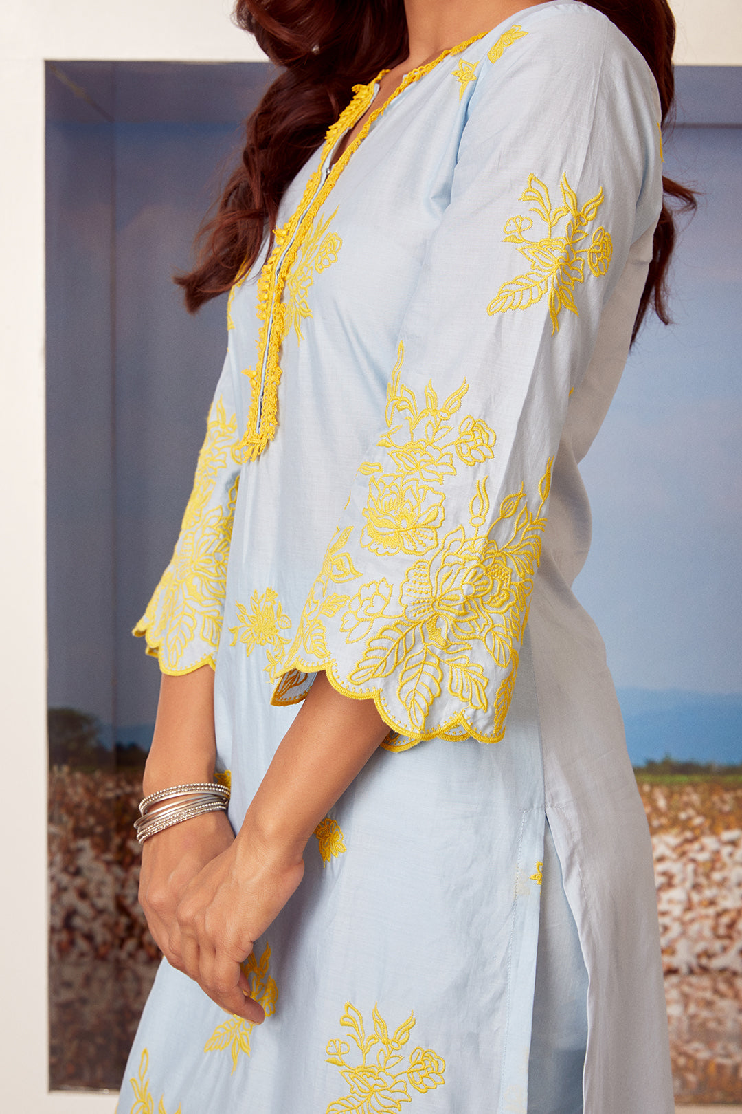 Azure Supima Cotton Kurta Set