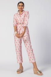 Mulmul Supima Cotton Caille Pink Top With Caille Pink Pant