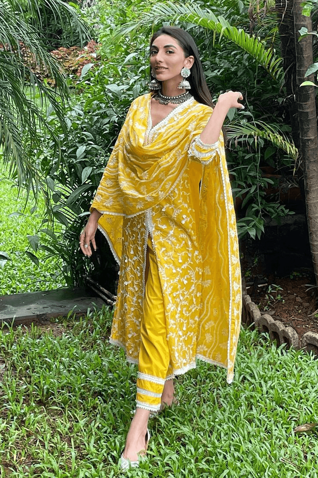 Mulmul Cotton Cali Mango Kurta With Cali Mango Pant