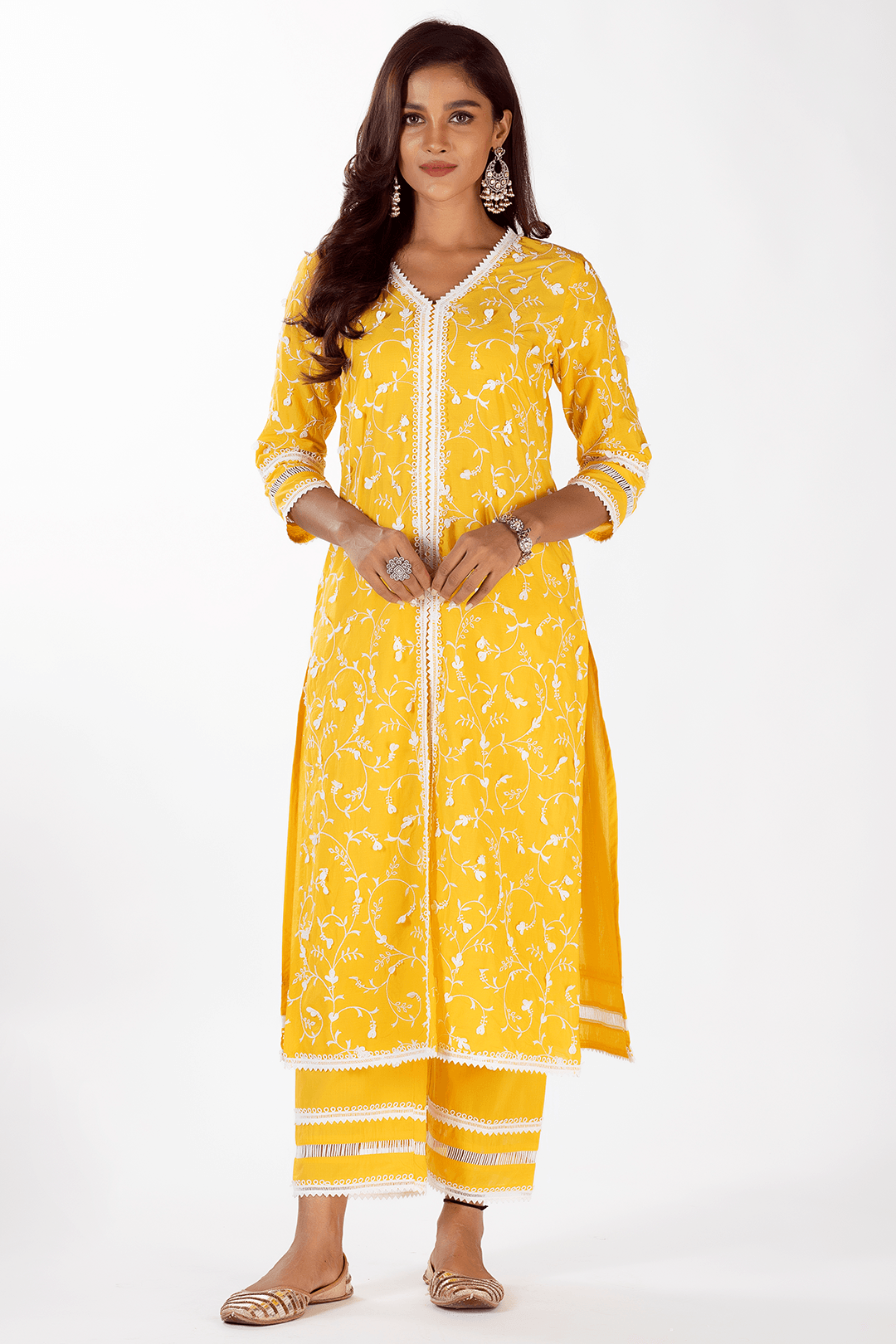 Mulmul Cotton Cali Mango Kurta With Cali Mango Pant