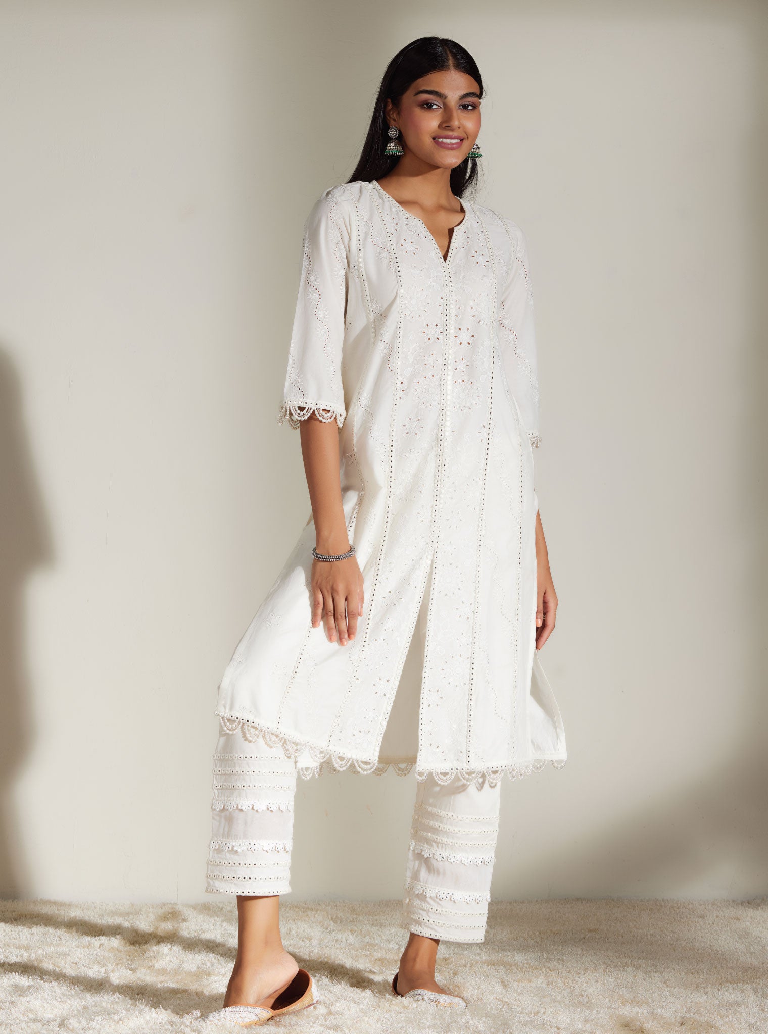 Mulmul Cotton Cara White Kurta