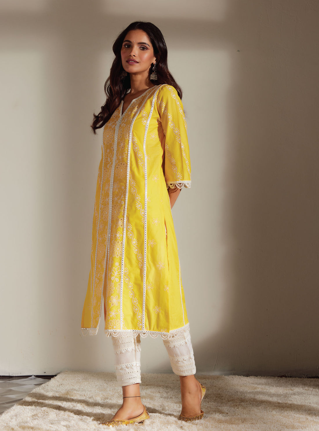 Mulmul Supima Cotton Paige Mango Dupatta