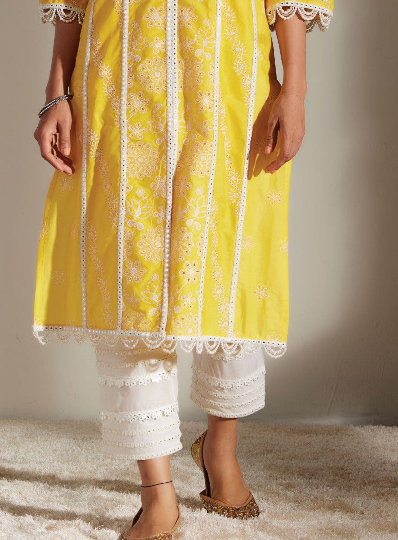 Buy White Oversized Button Down Shirt Style Cotton Kurta with Straight Pants  Co-Ord Set (Set of 2) Online at Jaypore.com