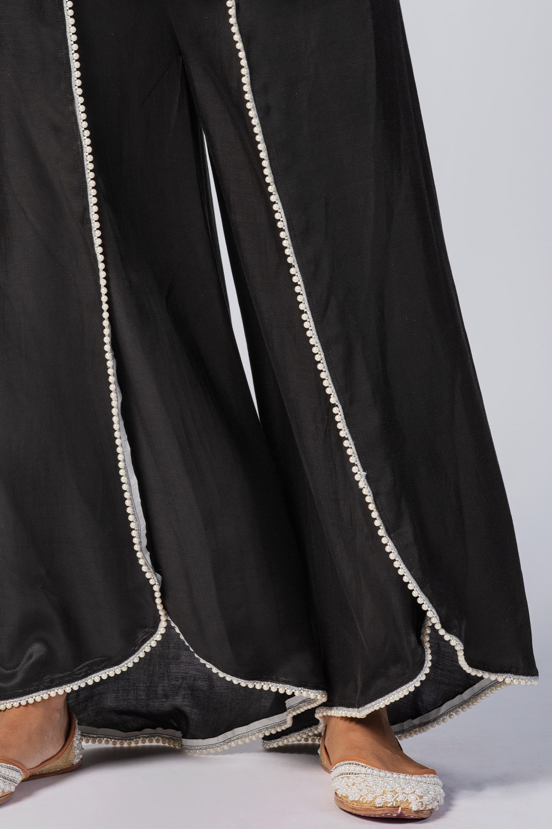 Mulmul Organza Claire Black Dhoti Pant