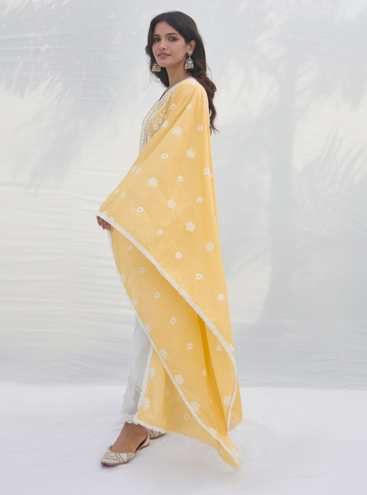 Mulmul Organza Gaatha Yellow Dupatta