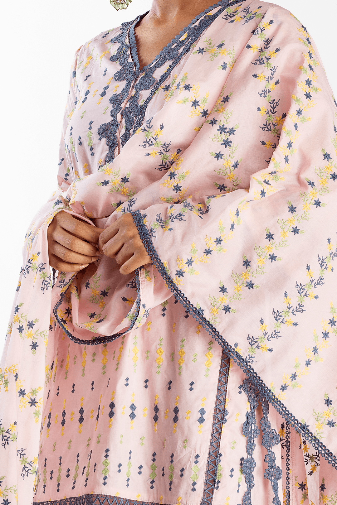 Mulmul Supima Cotton Cupid Pink Kurta