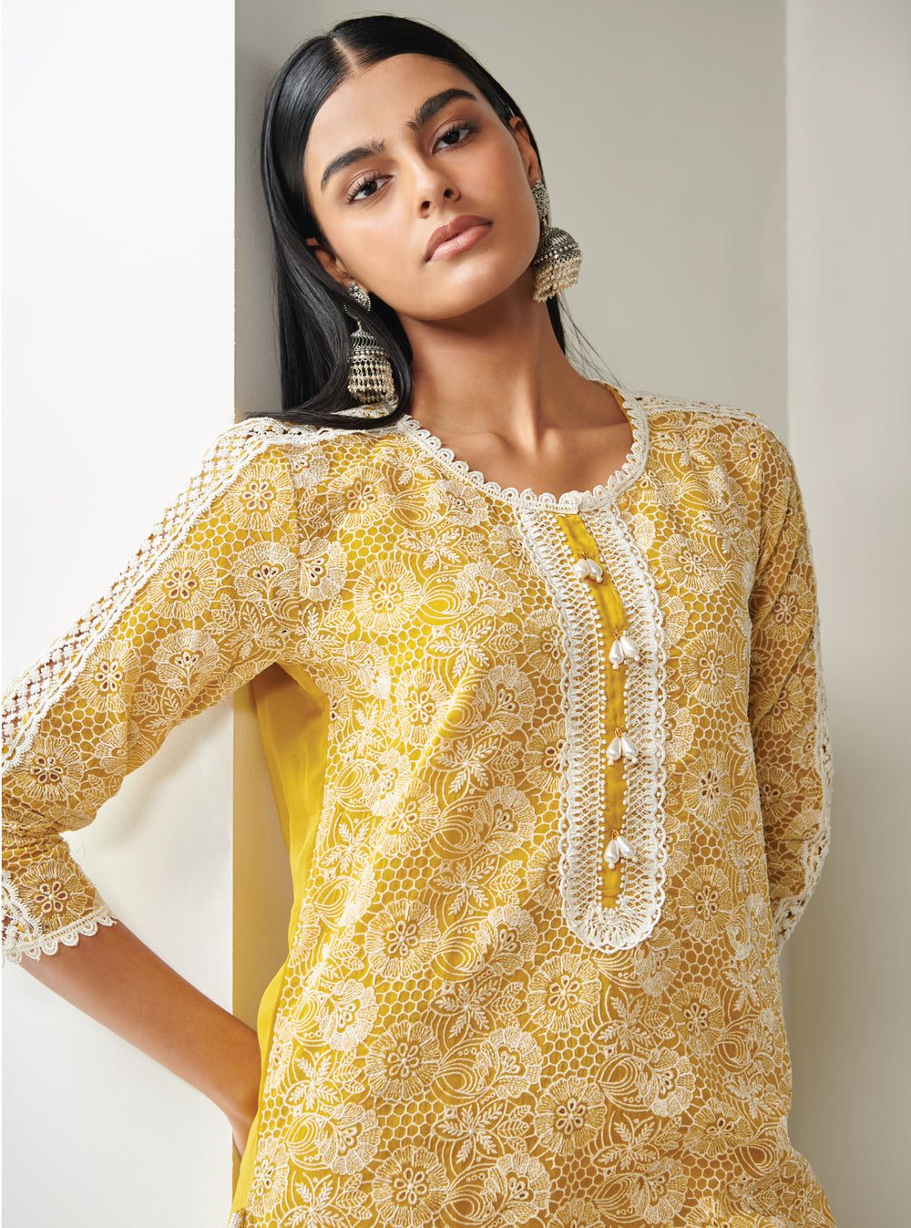Mulmul Organza Mahiya Mustard Dupatta